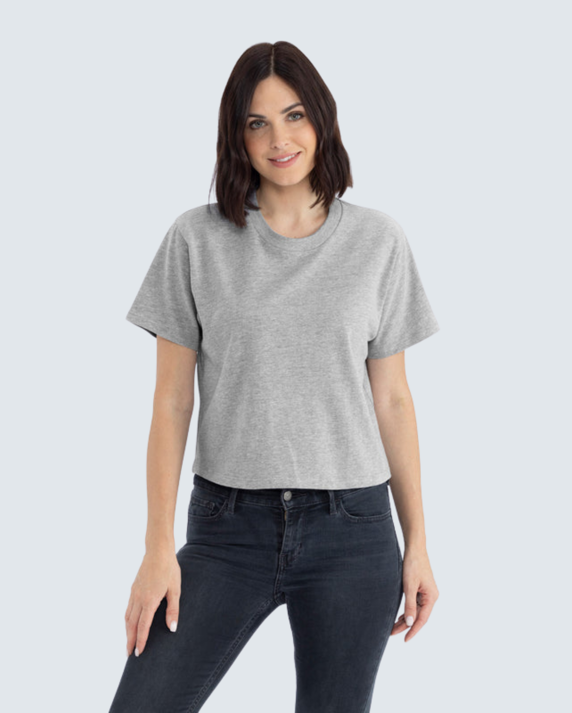 Women's Heavyweight High-Waist Boxy Tee - Heather Gray