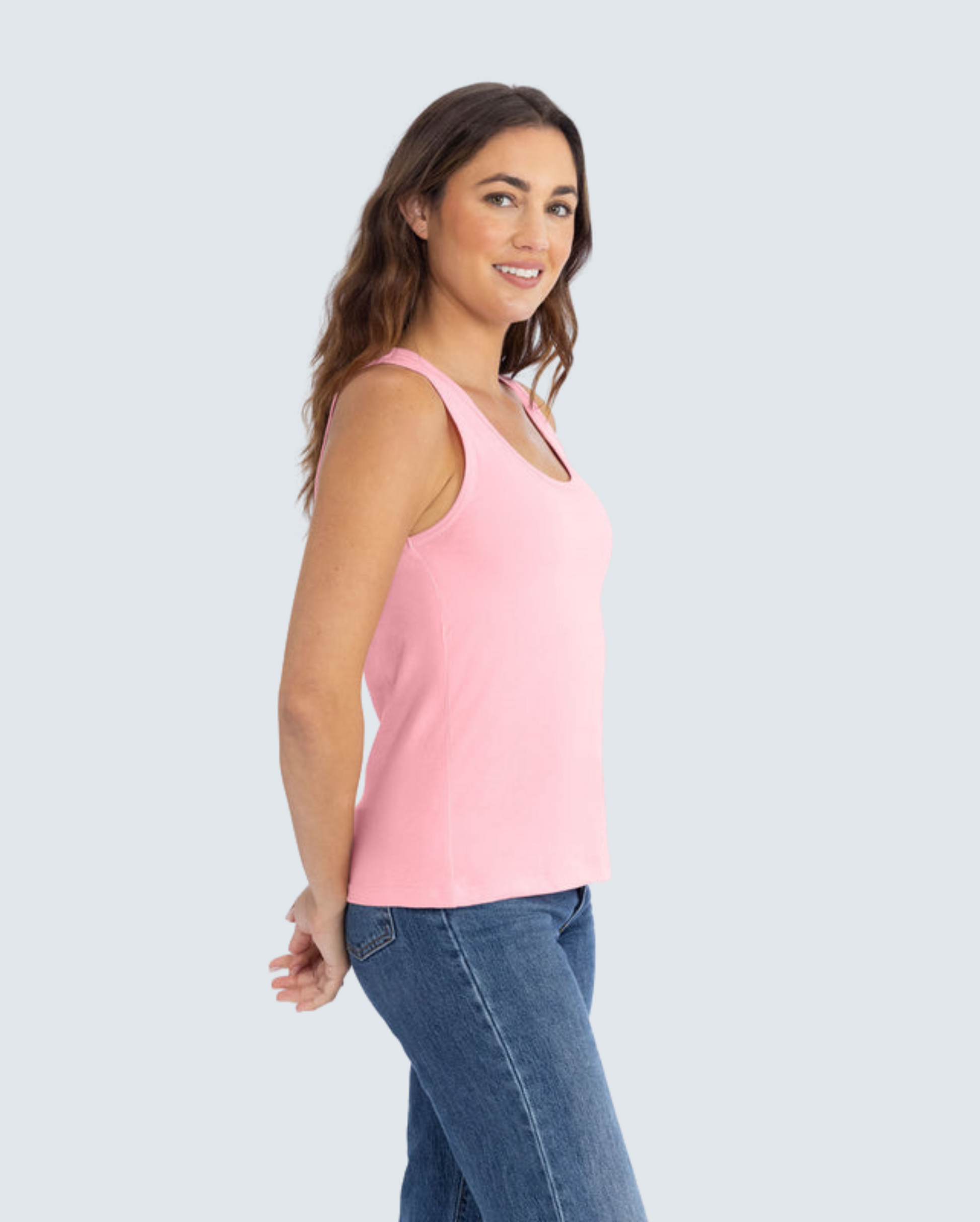 Women's Cotton Tank - Light Pink