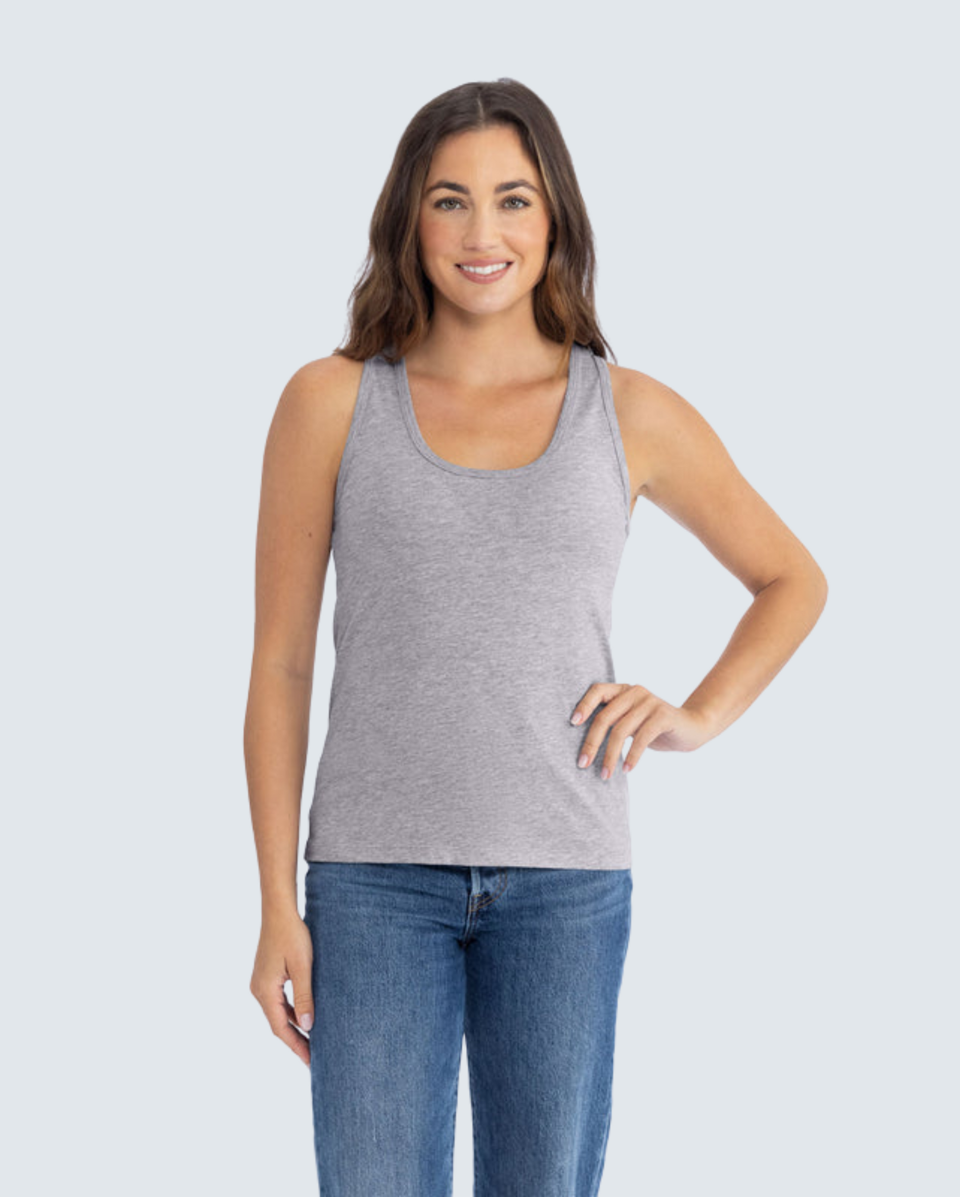 Women's Cotton Tank - Heather Gray
