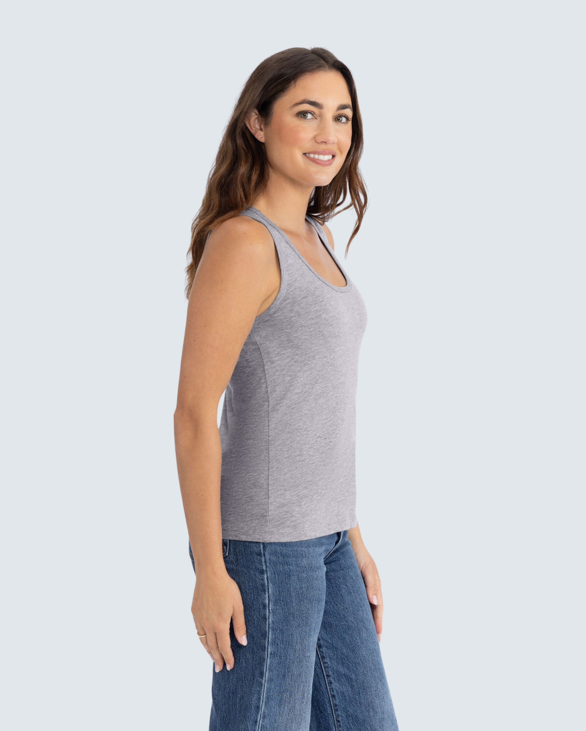 Women's Cotton Tank - Heather Gray