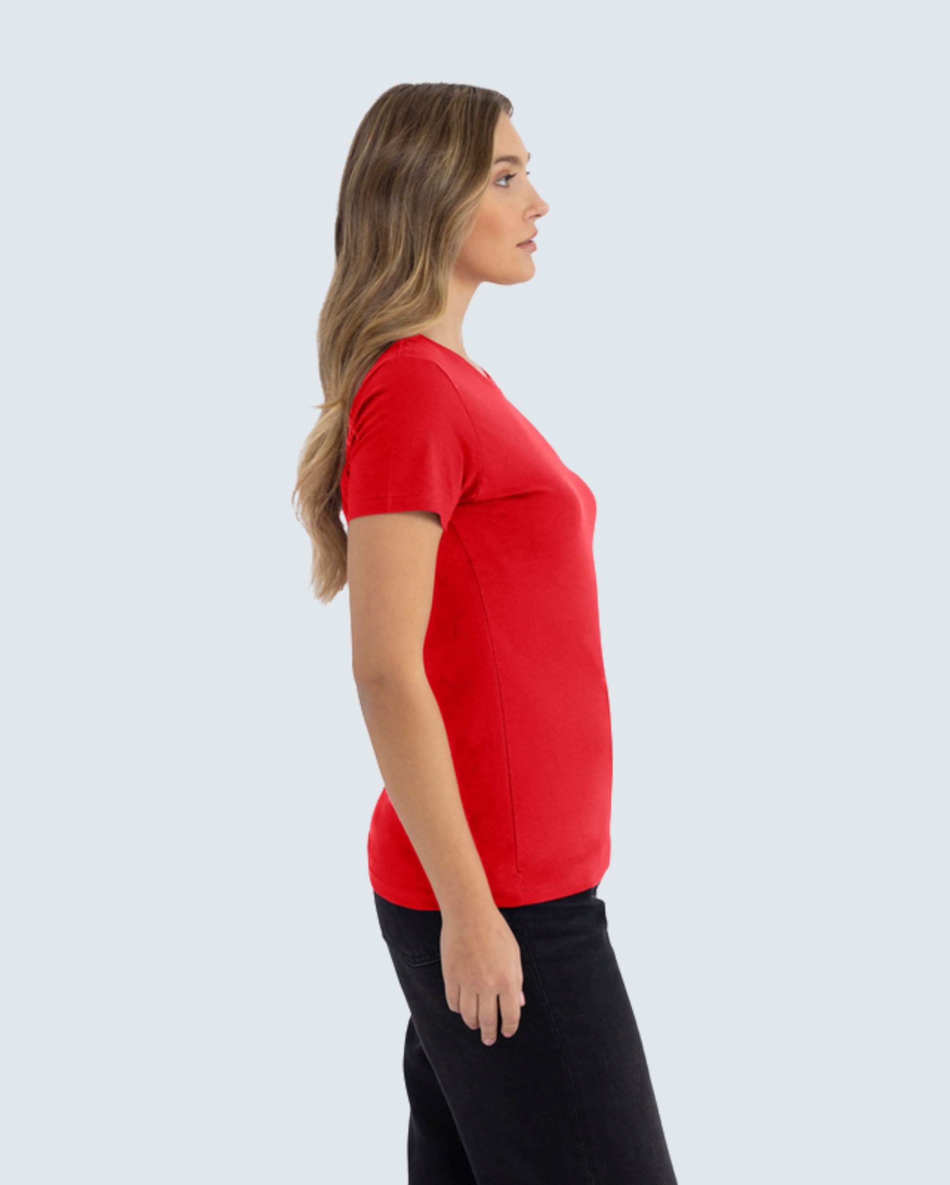 Women's Cotton Relaxed S/S T-shirt - RED