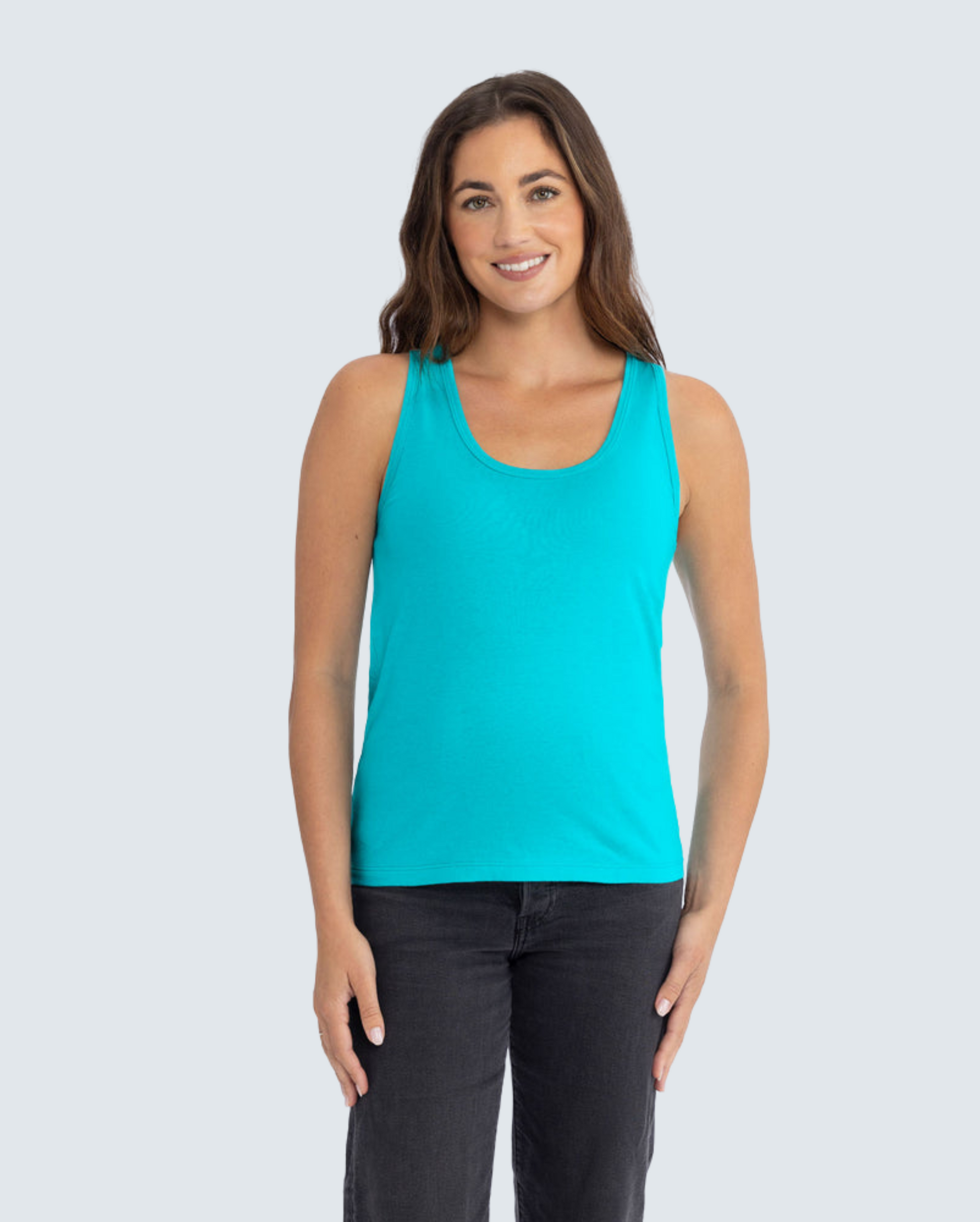Women's Cotton Tank - Tahiti Blue