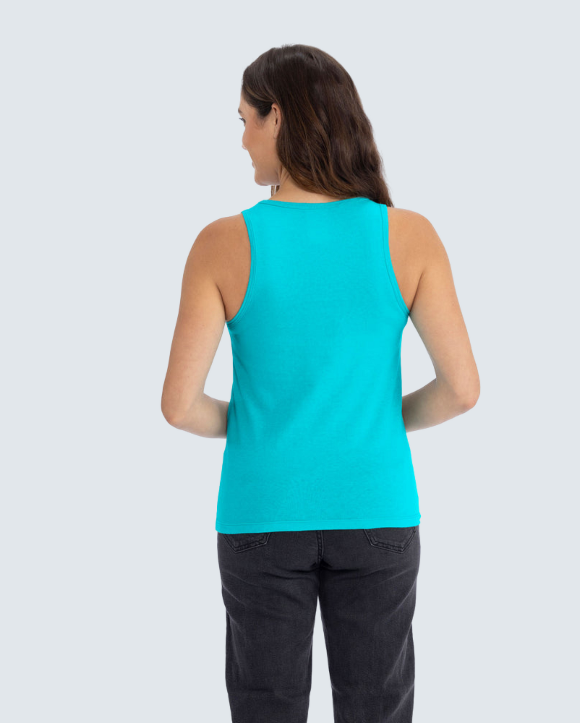 Women's Cotton Tank - Tahiti Blue