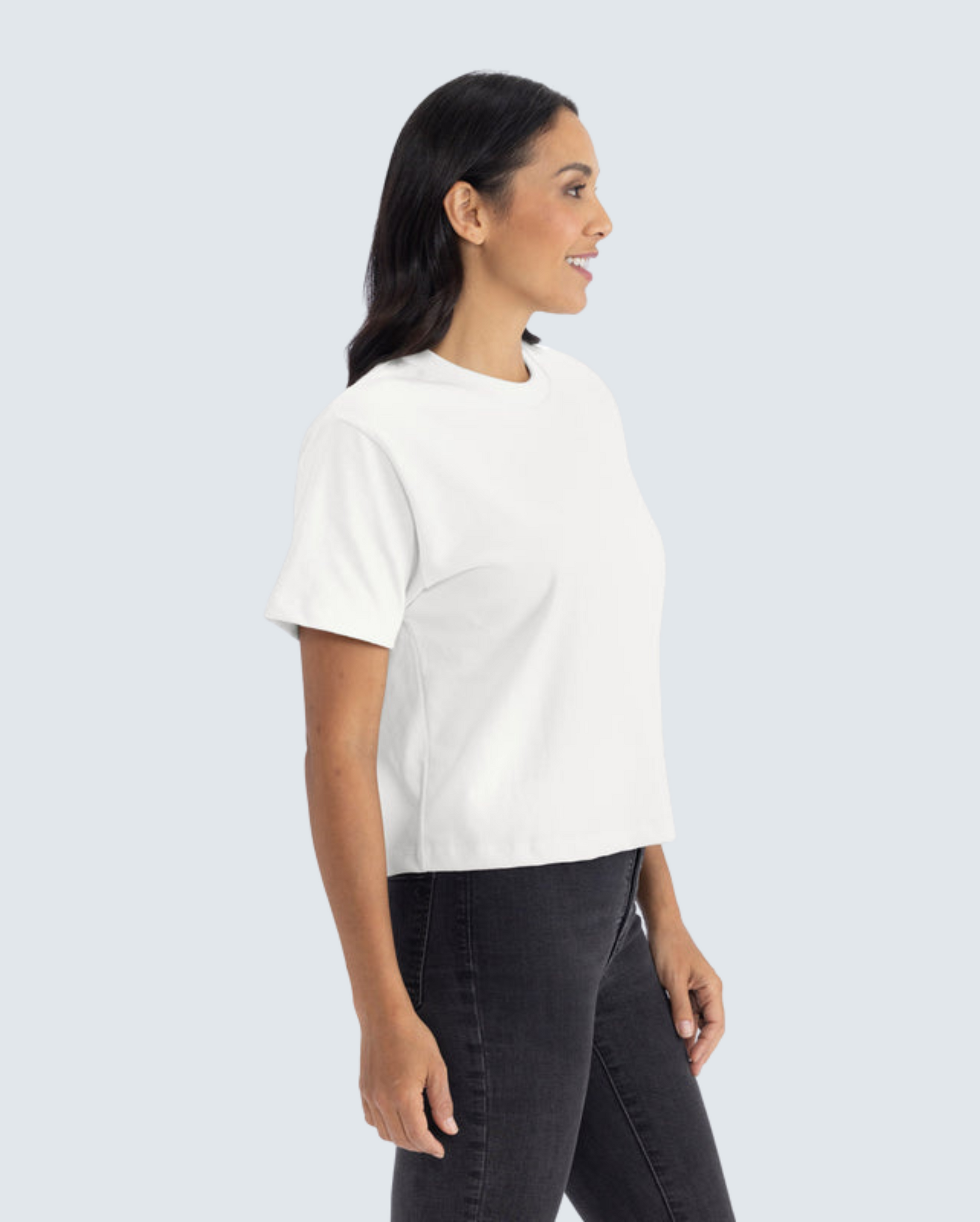 Women's Heavyweight High-Waist Boxy Tee - White