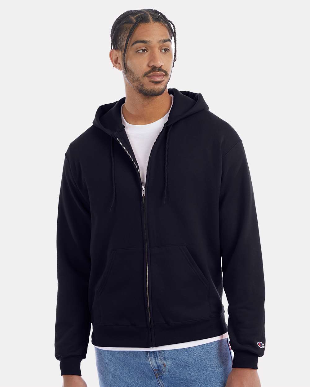 Unisex Powerblend® Full-Zip Hooded Sweatshirt - Navy - XS