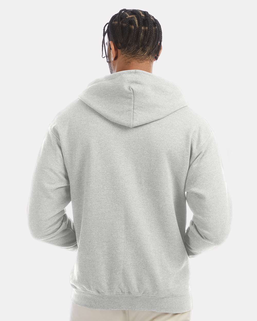 Unisex Powerblend® Full-Zip Hooded Sweatshirt - Silver Grey - M