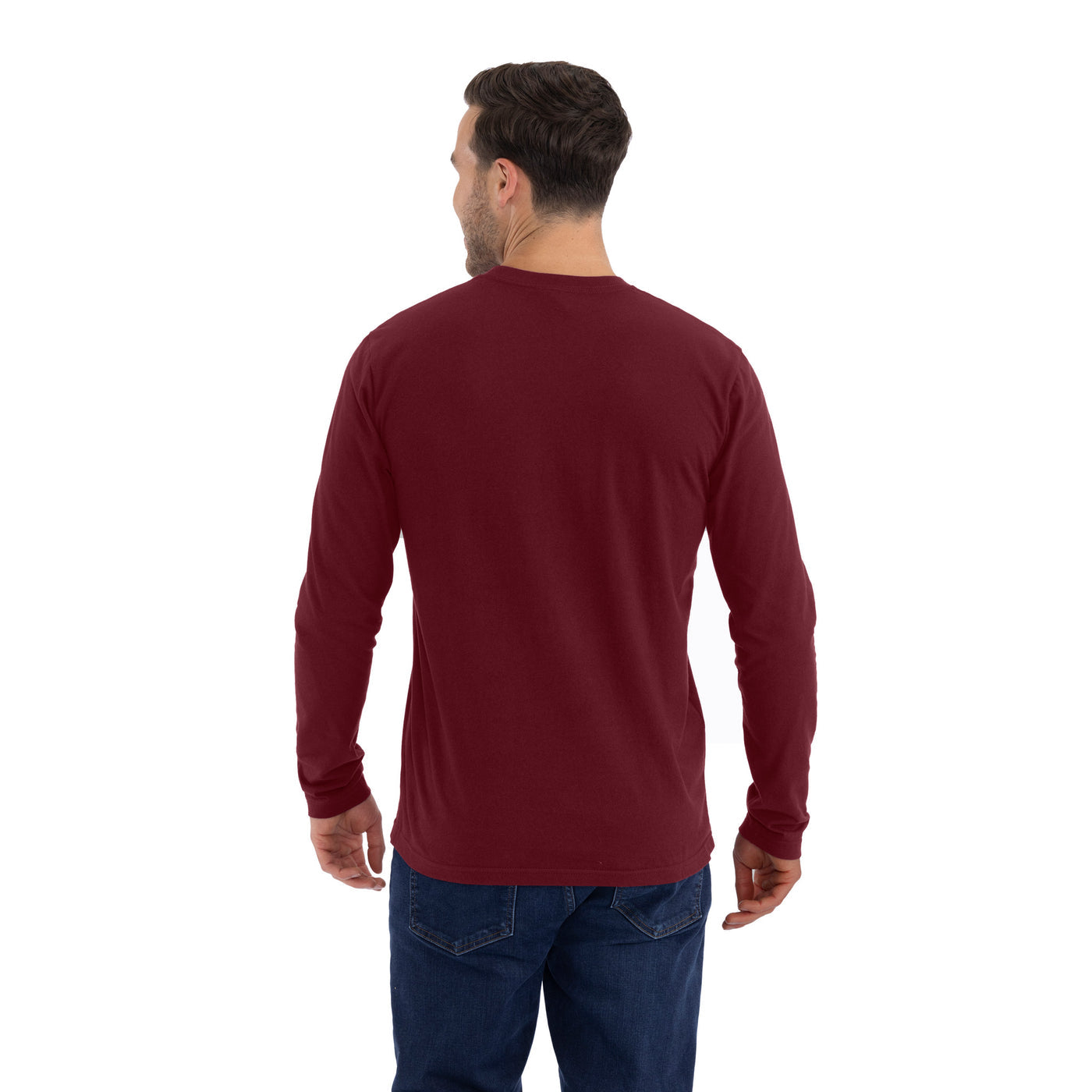 Cotton Long Sleeve T-Shirt - Maroon - The American Threads