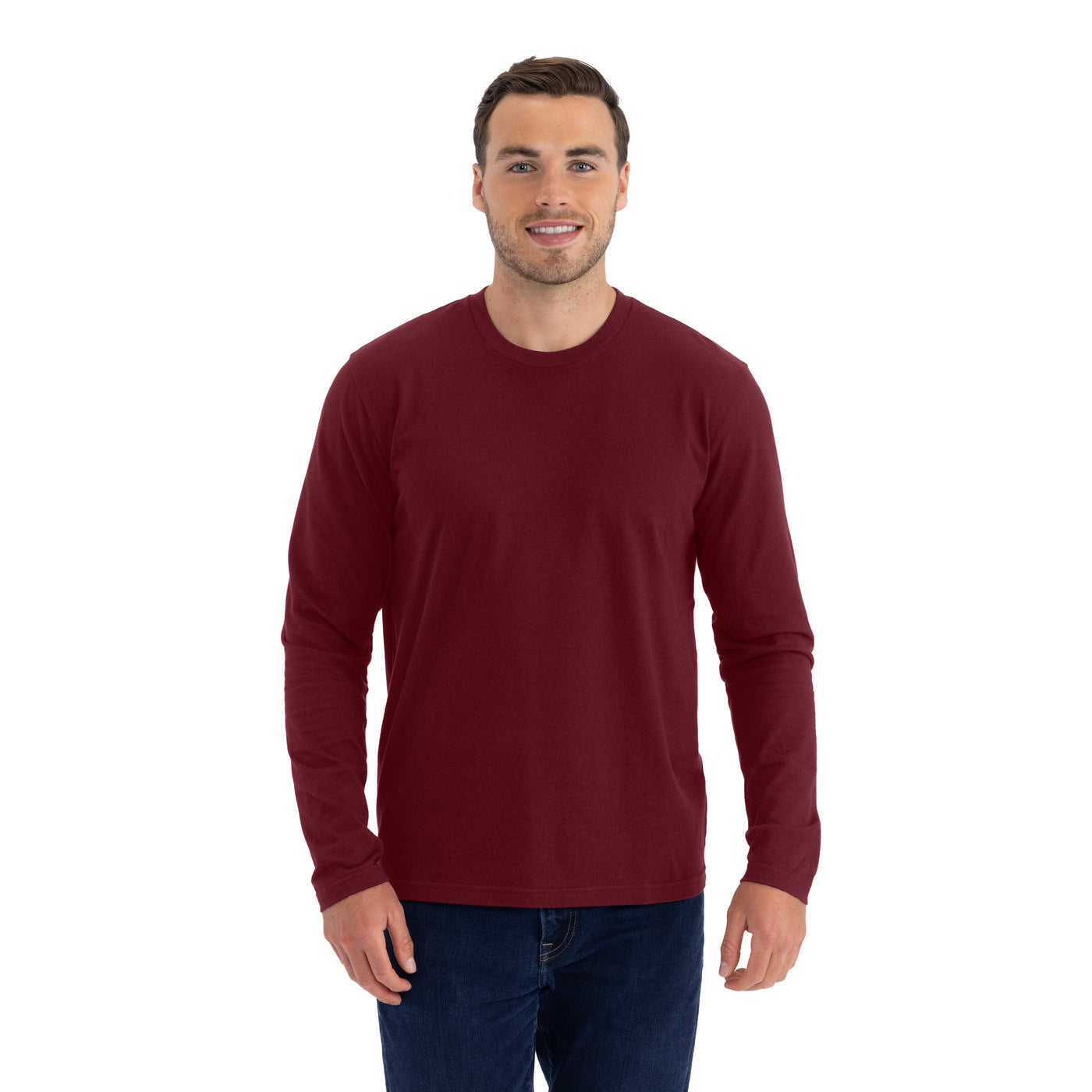 Cotton Long Sleeve T-Shirt - Maroon - The American Threads