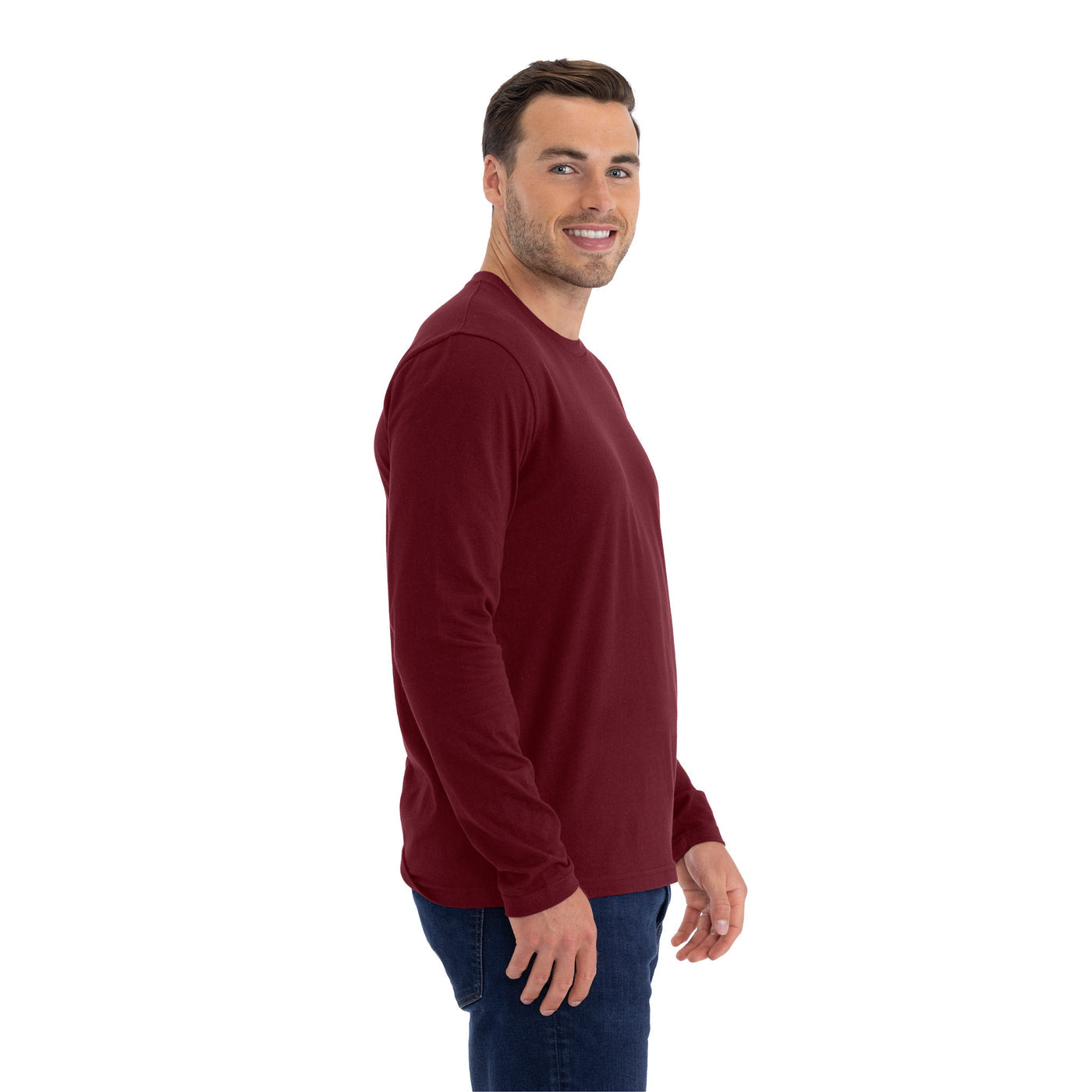 Cotton Long Sleeve T-Shirt - Maroon - The American Threads