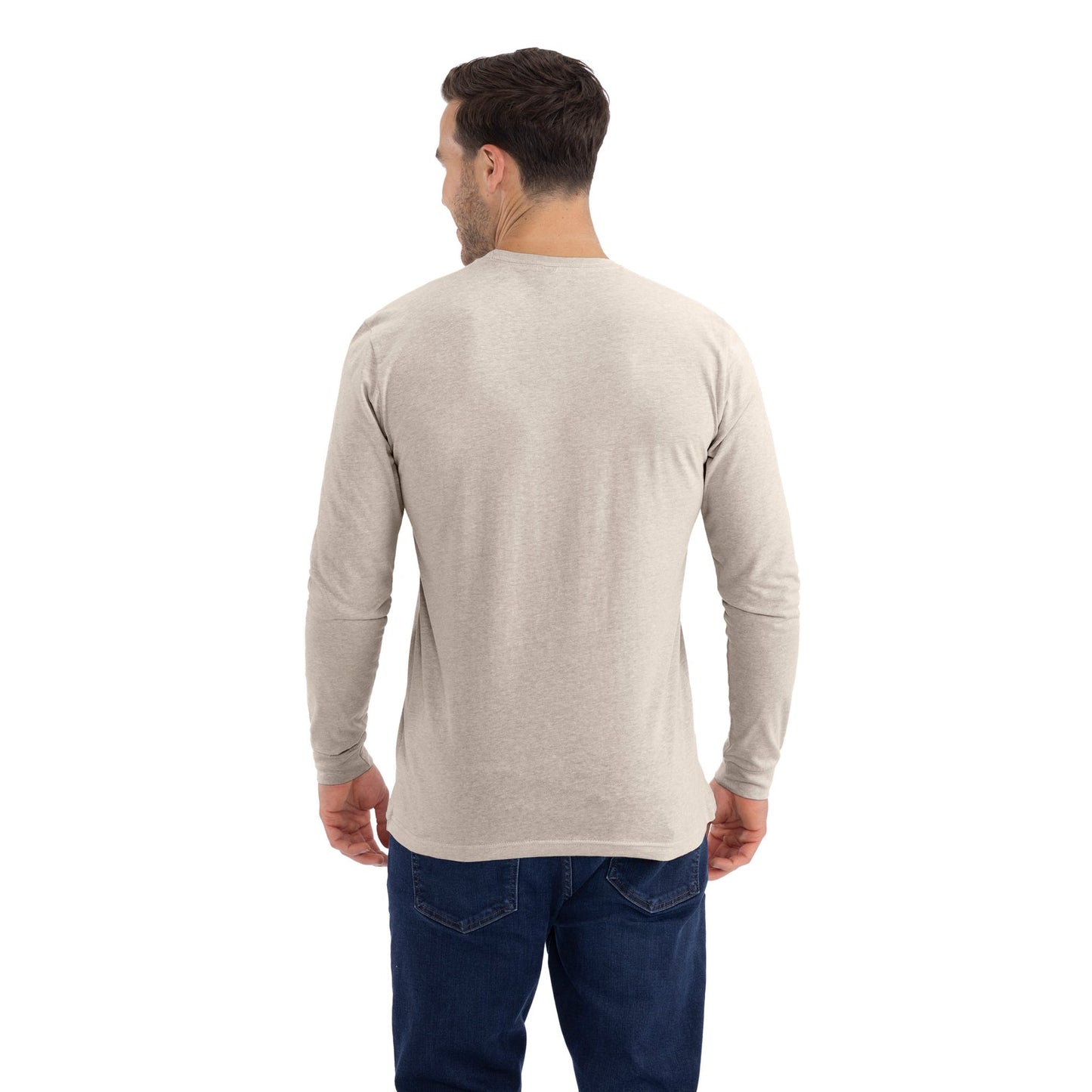 Unisex CVC Long Sleeve T-Shirt - Sand - The American Threads