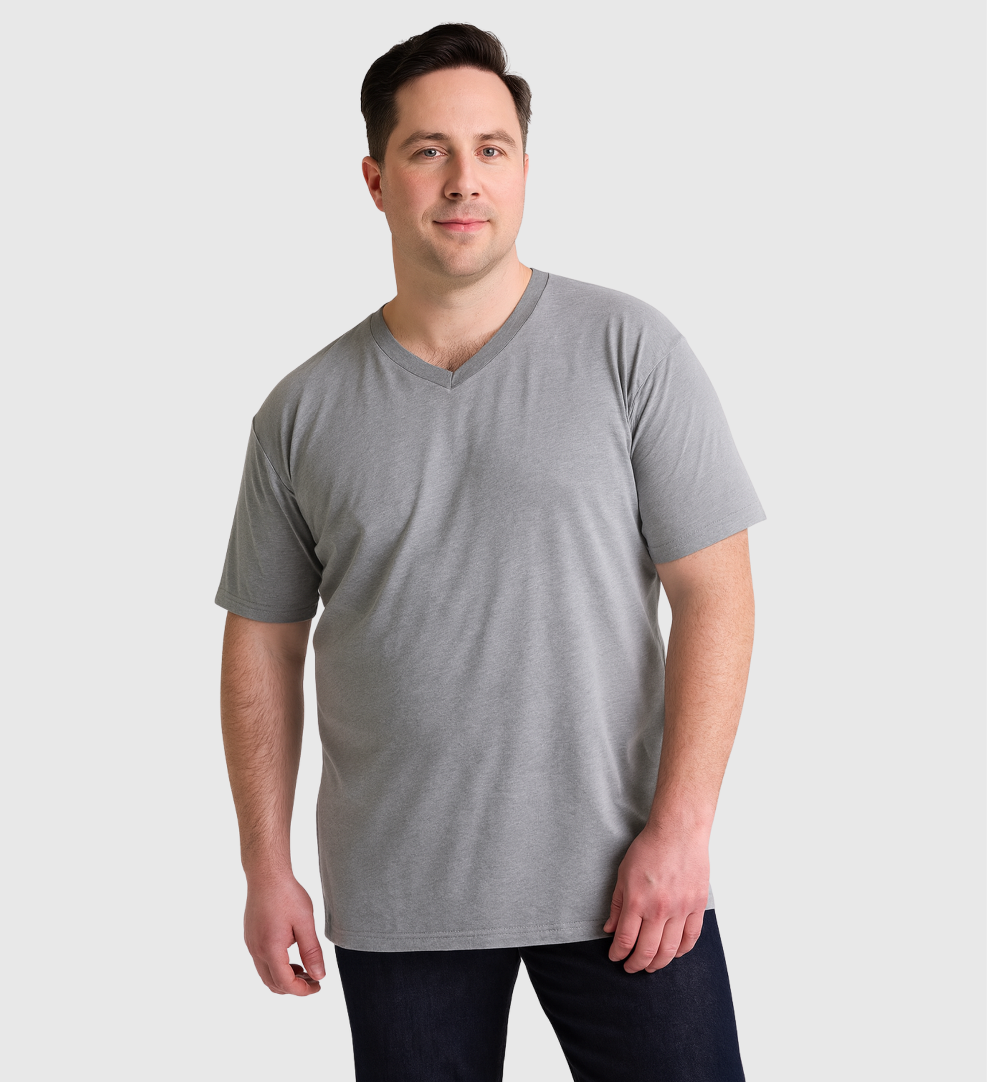 Classic V-Neck Tee - Dark Heather Gray