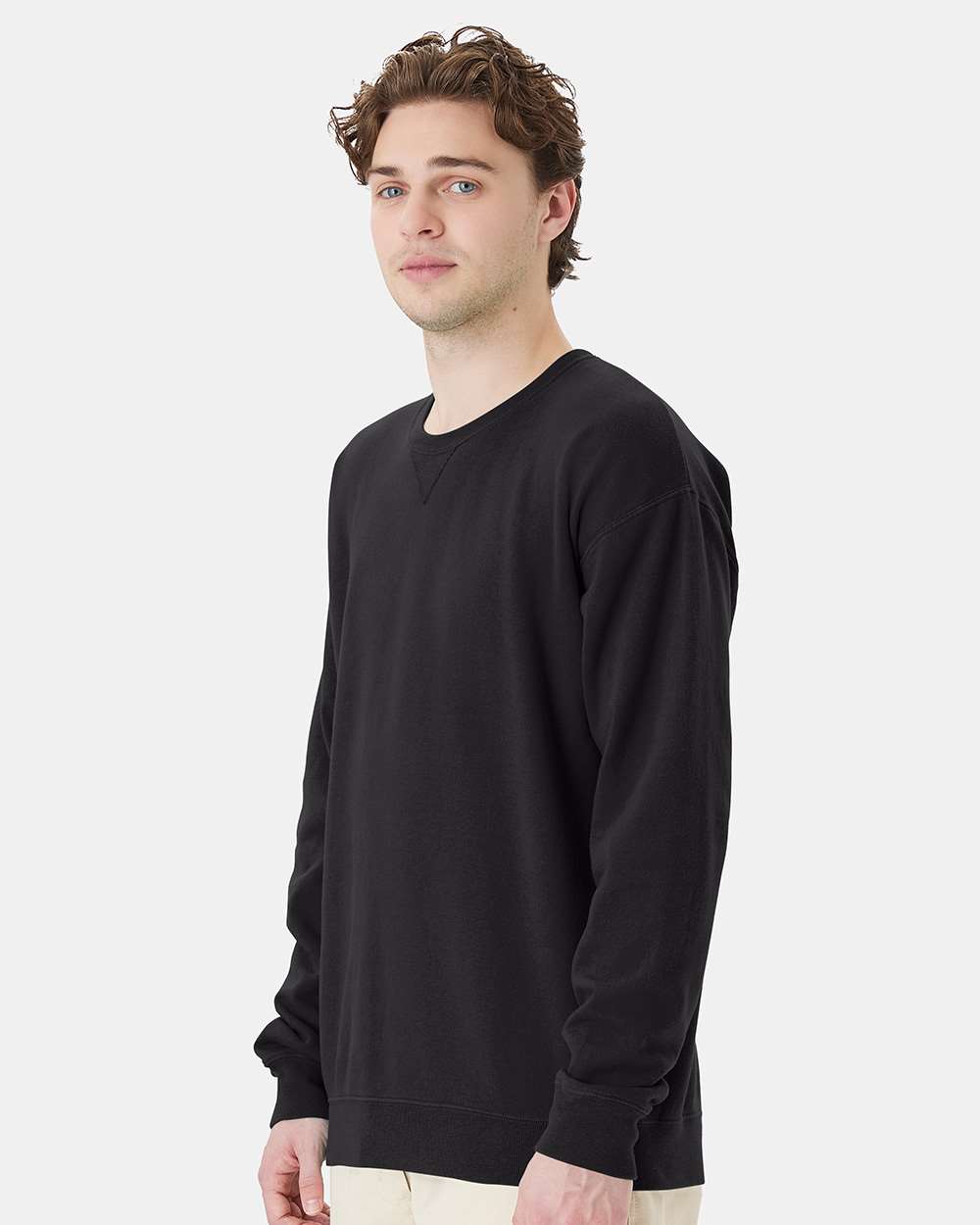 Unisex Garment-Dyed Crewneck Sweatshirt - Black - S