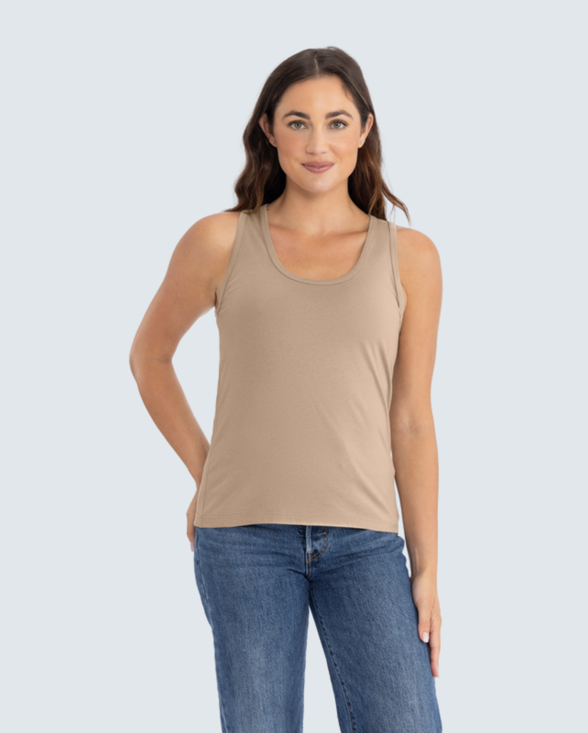 Women's Cotton Tank - Tan