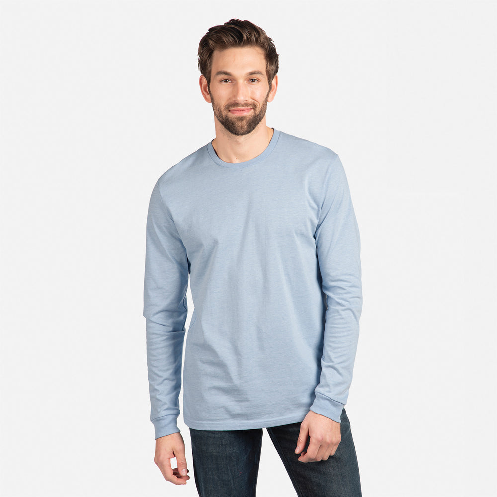 The Ultimate Long Sleeve Crew Neck T-Shirt - Heather Columbia Blue