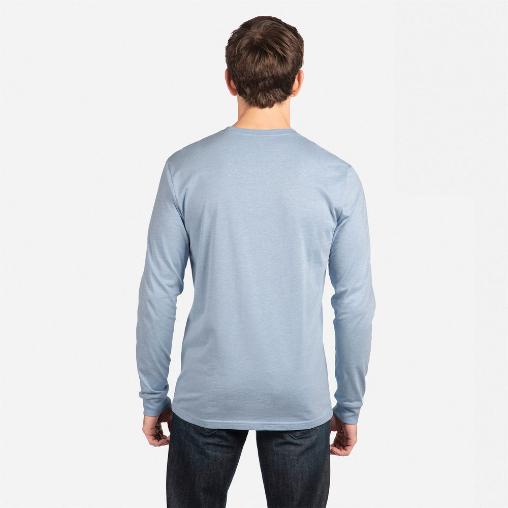 The Ultimate Long Sleeve Crew Neck T-Shirt - Heather Columbia Blue