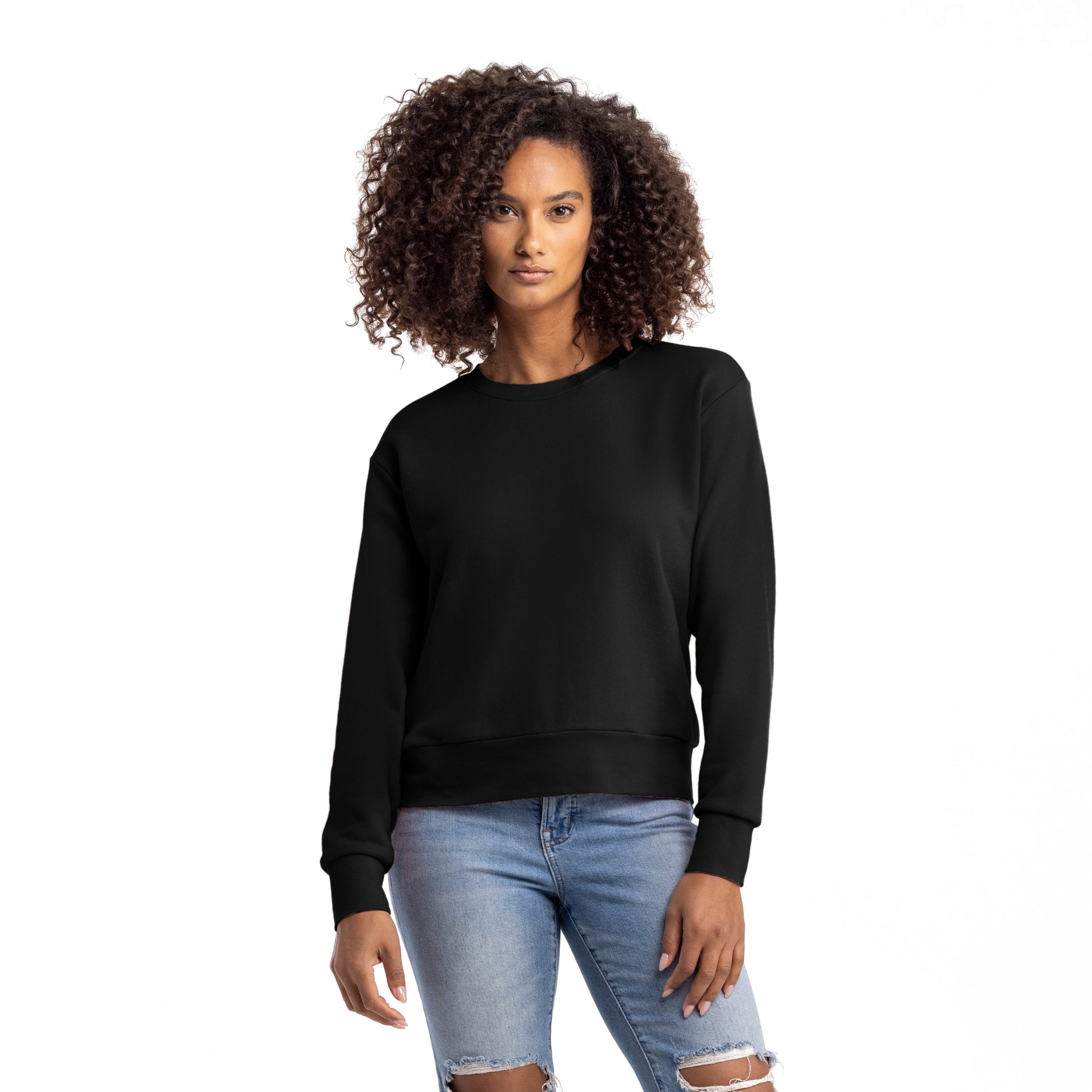 Women's French Terry Sweatshirt - Black - Comfy Threads