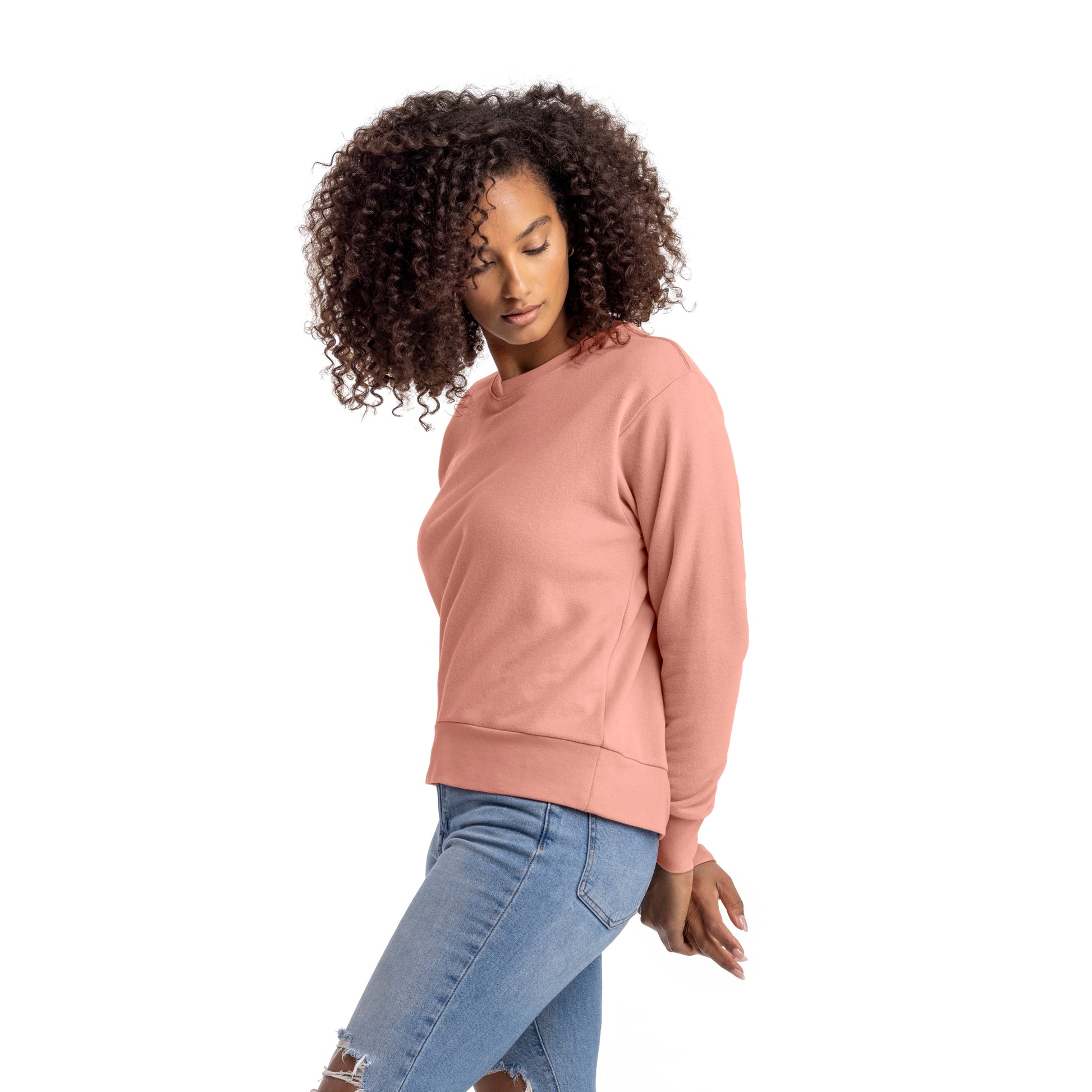 Women's French Terry Sweatshirt - Desert Pink - Comfy Threads