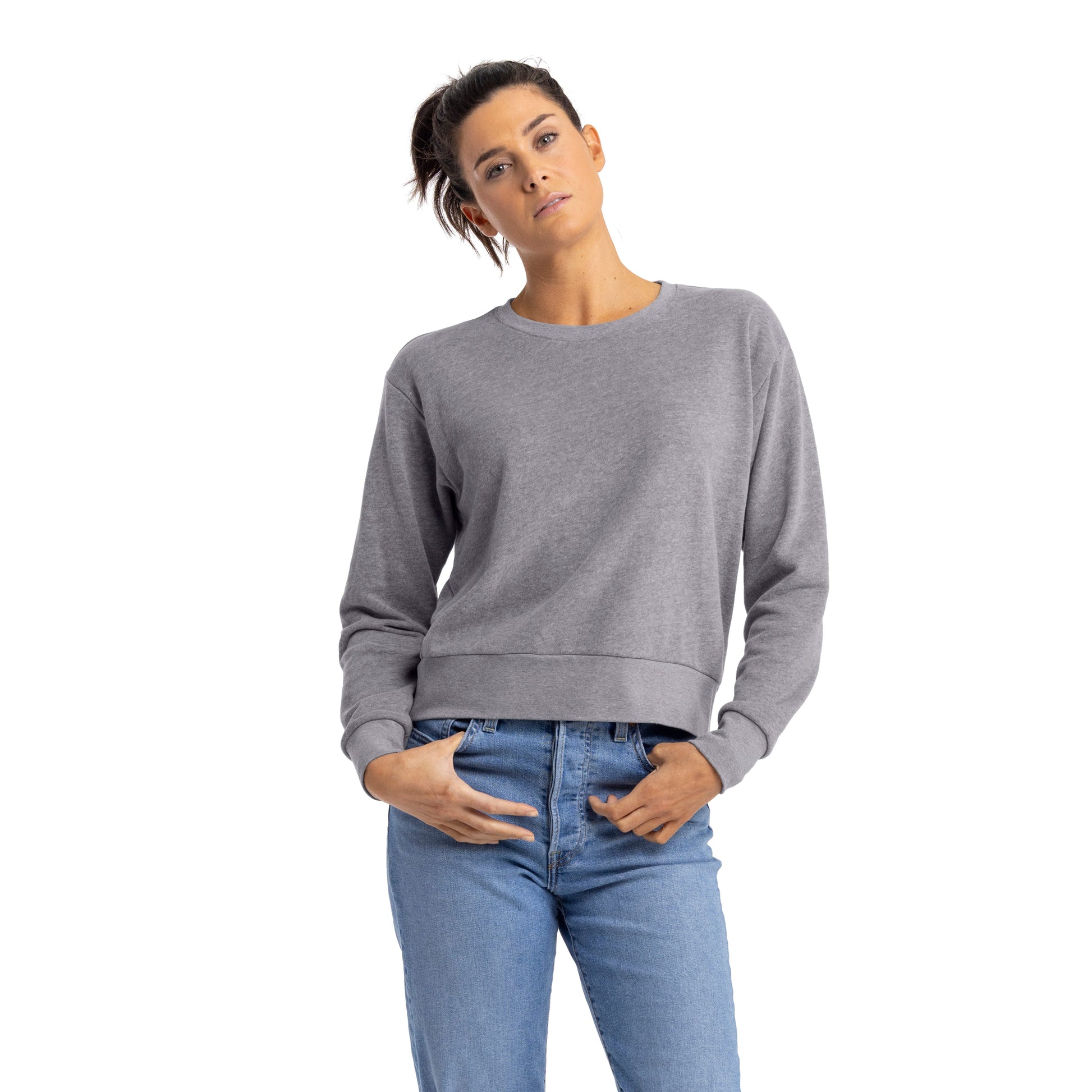 Women's French Terry Sweatshirt - Heather Gray - Comfy Threads