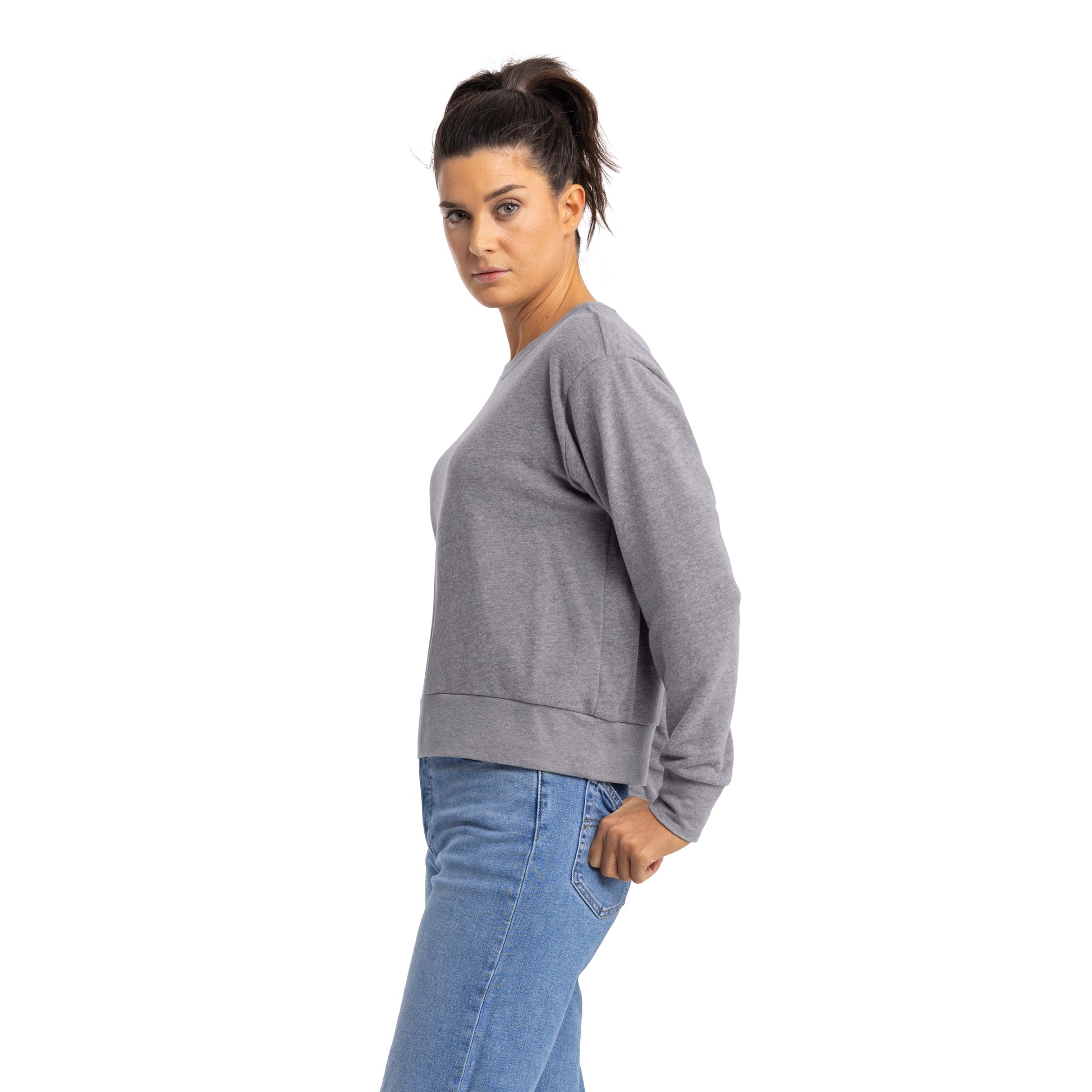 Women's French Terry Sweatshirt - Heather Gray - Comfy Threads