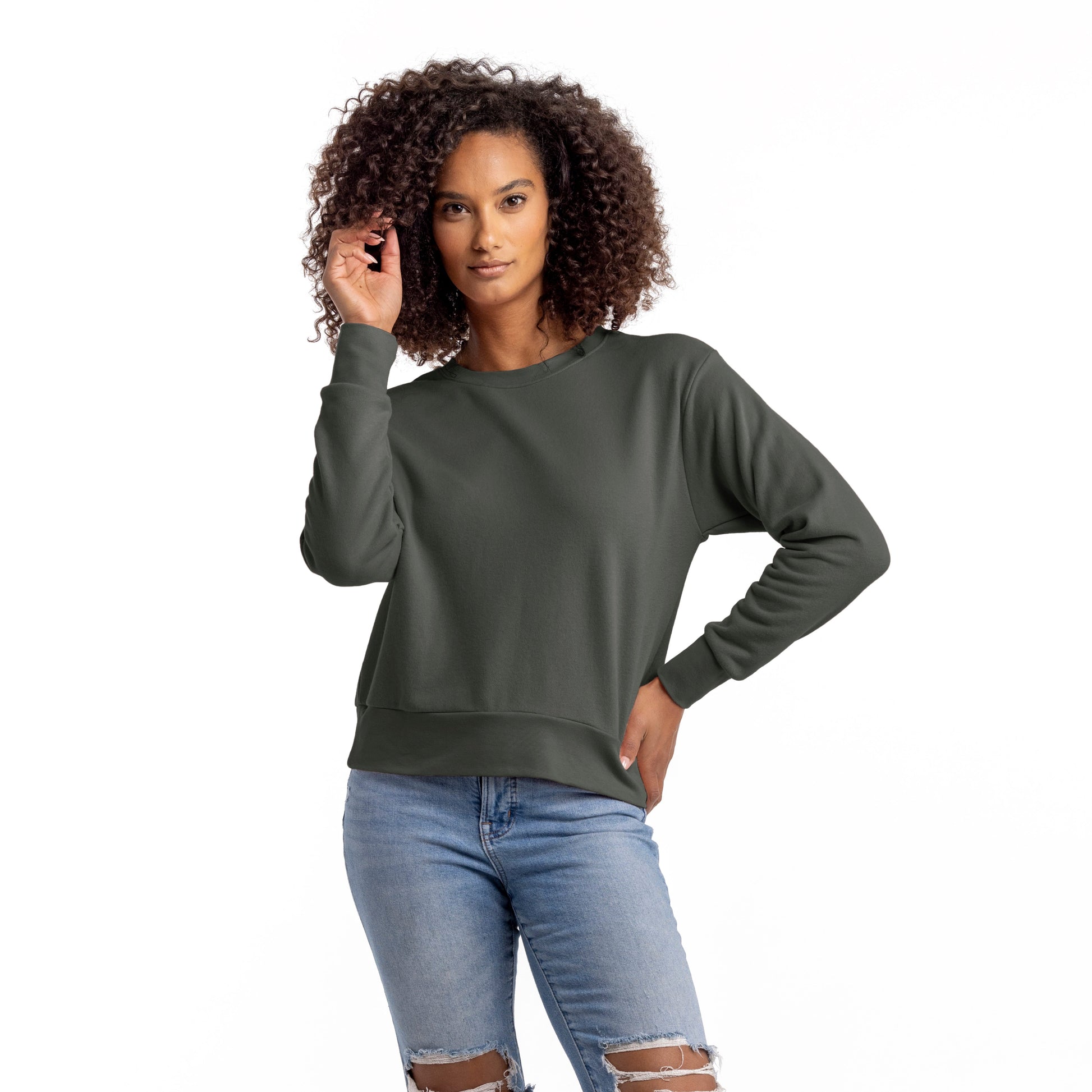 Women's French Terry Sweatshirt - Heavy Metal - Comfy Threads