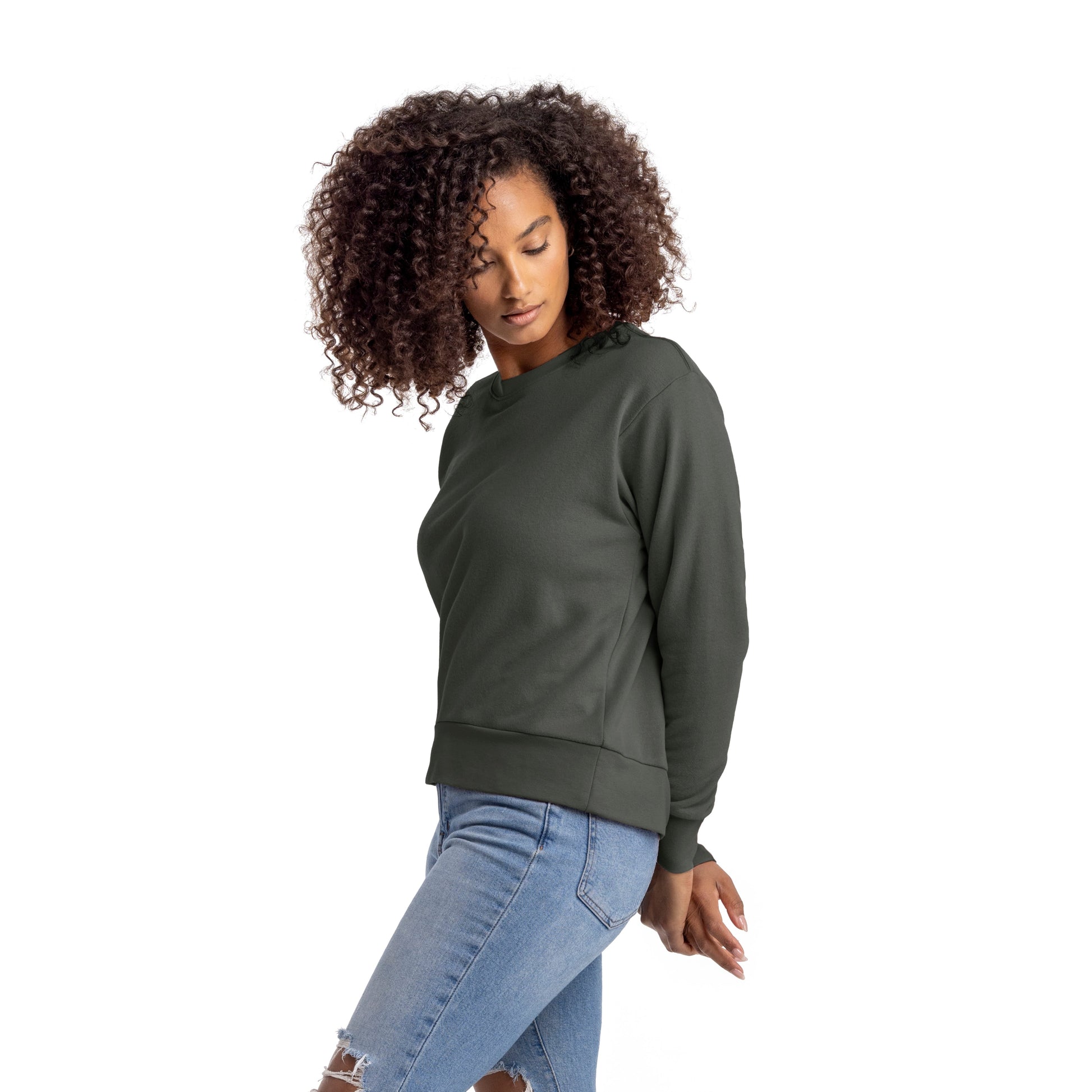 Women's French Terry Sweatshirt - Heavy Metal - Comfy Threads