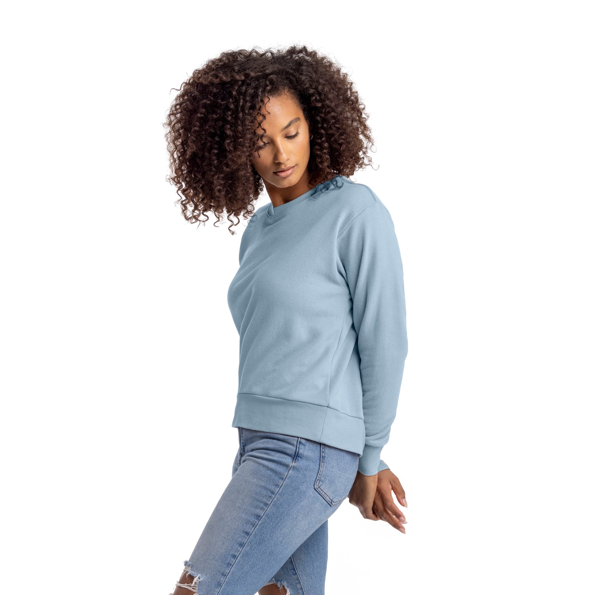 Women's French Terry Sweatshirt - Stonewash Denim - Comfy Threads