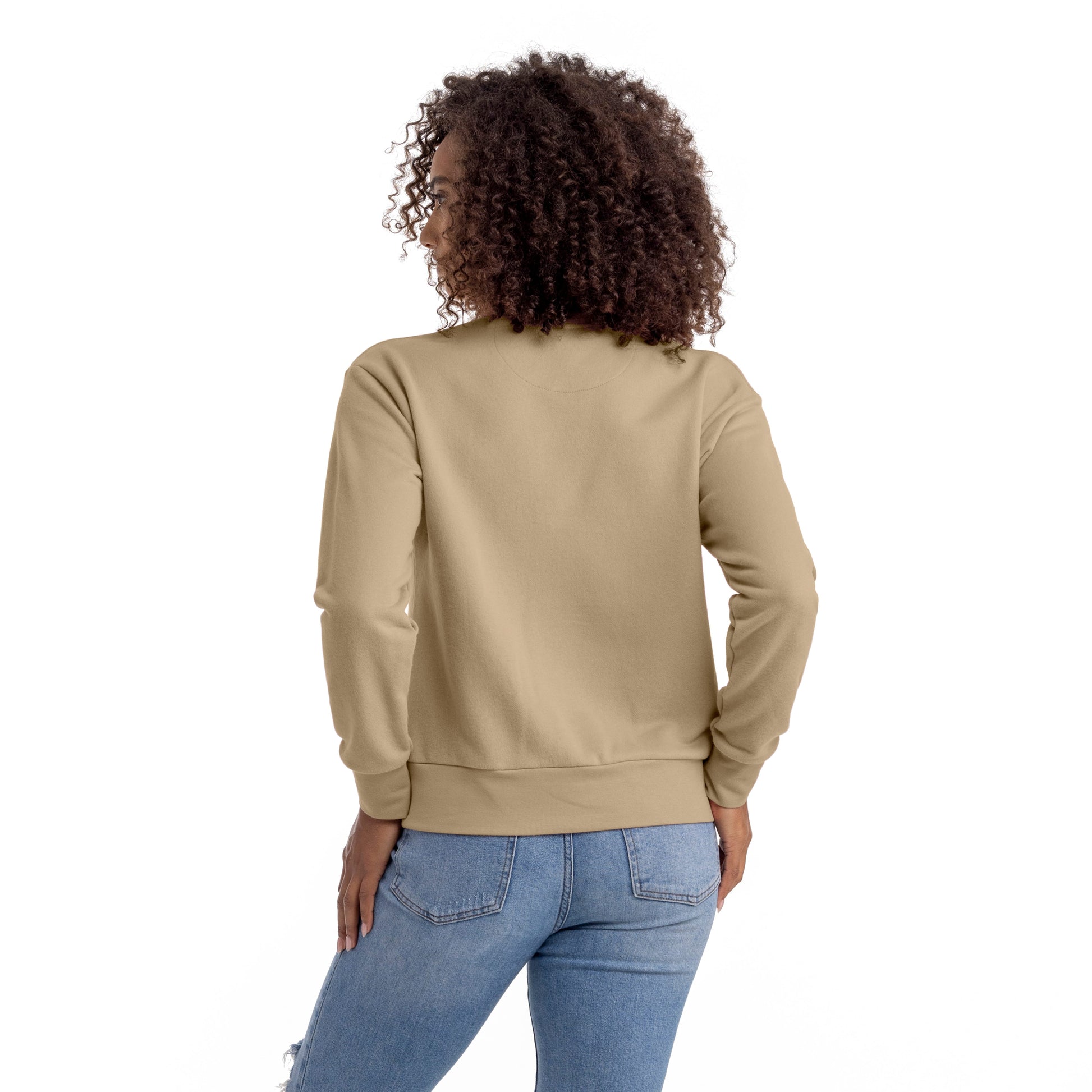 Women's French Terry Sweatshirt - Tan - Comfy Threads