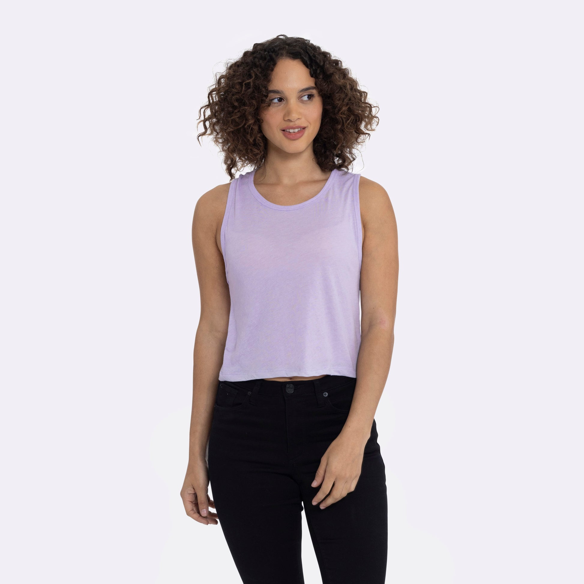 Women's Festival Cropped Tank - Lavender - The American Threads