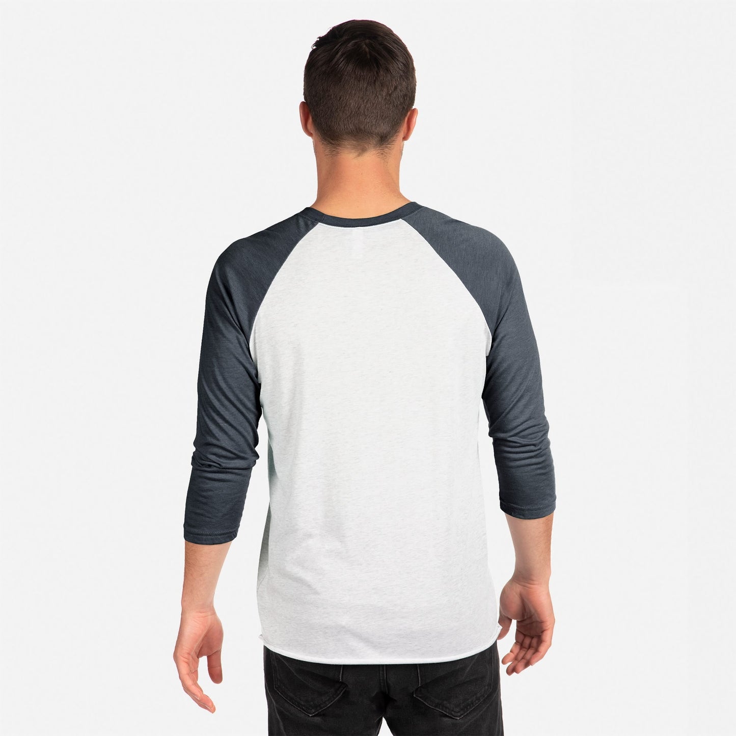 Tri-Blend 3/4 Raglan T-Shirt - Indigo / Heather White - The American Threads