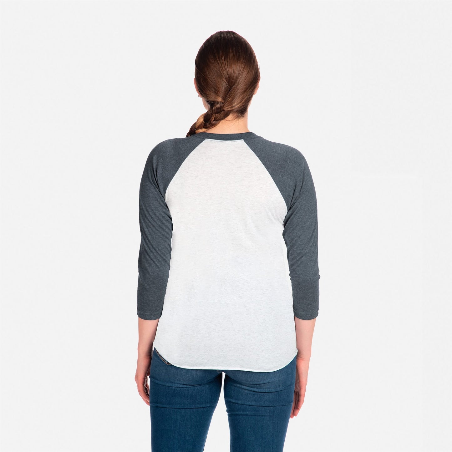 Tri-Blend 3/4 Raglan T-Shirt - Indigo / Heather White - The American Threads