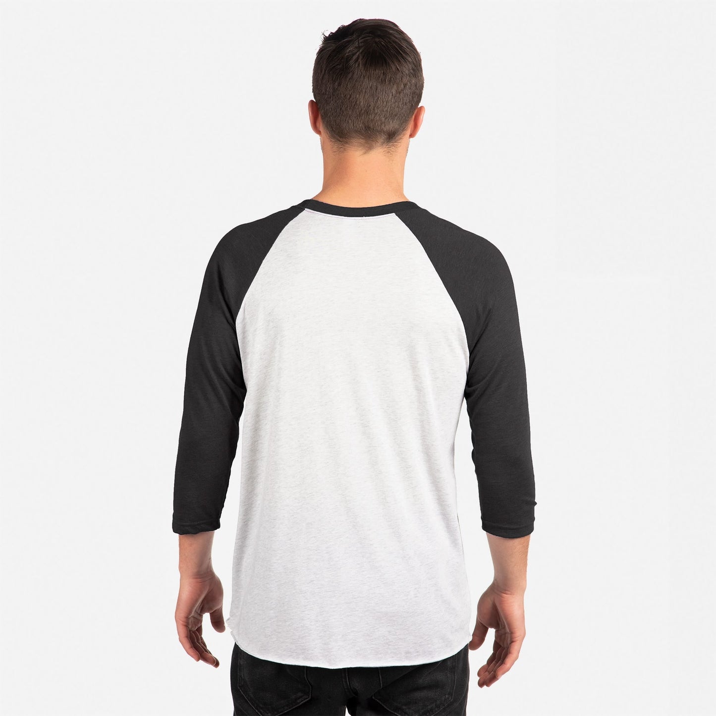 Tri-Blend 3/4 Raglan T-Shirt - Vintage Black / Heather White - The American Threads