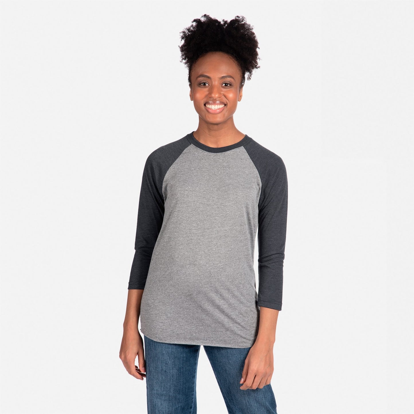 Tri-Blend 3/4 Raglan T-Shirt - Vintage Navy / Premium Heather - The American Threads