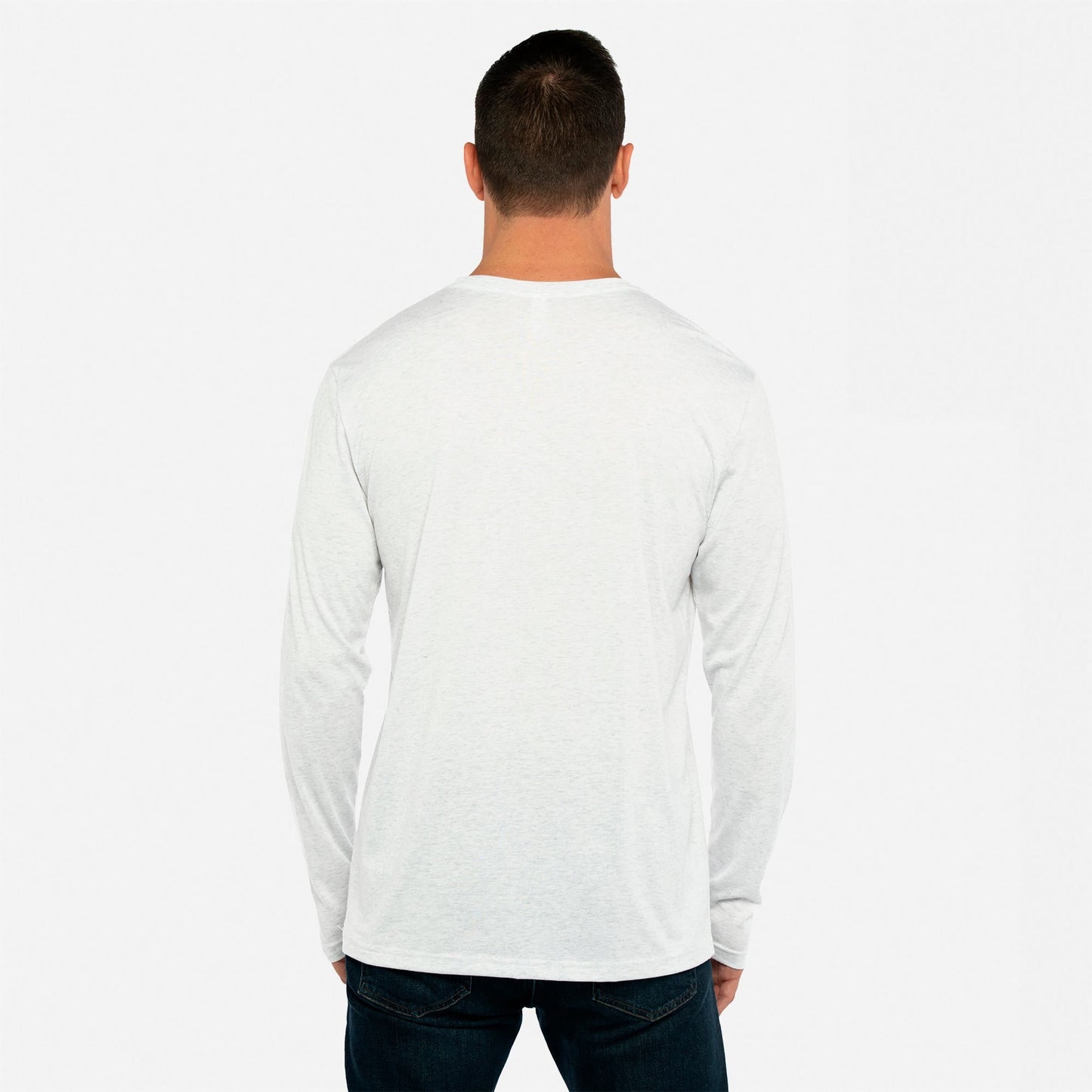 Tri-Blend Long Sleeve T-Shirt - Heather White - The American Threads