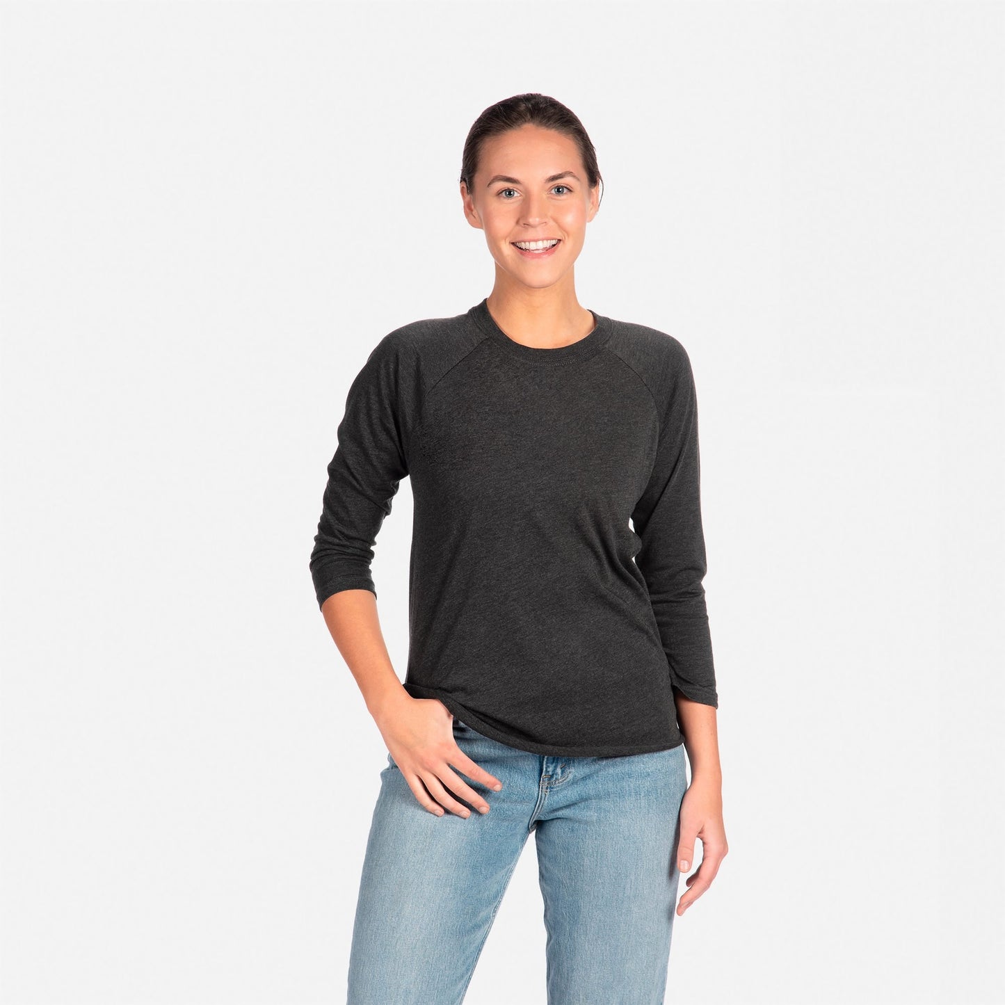 Tri-Blend 3/4 Raglan T-Shirt - Vintage Black / Vintage Black - The American Threads
