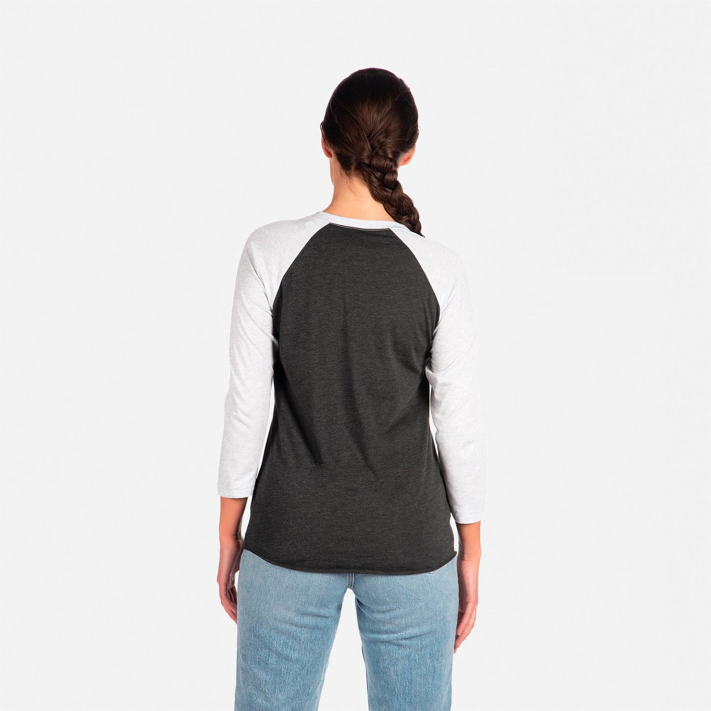 Tri-Blend 3/4 Raglan T-Shirt - Heather White / Vintage Black - The American Threads