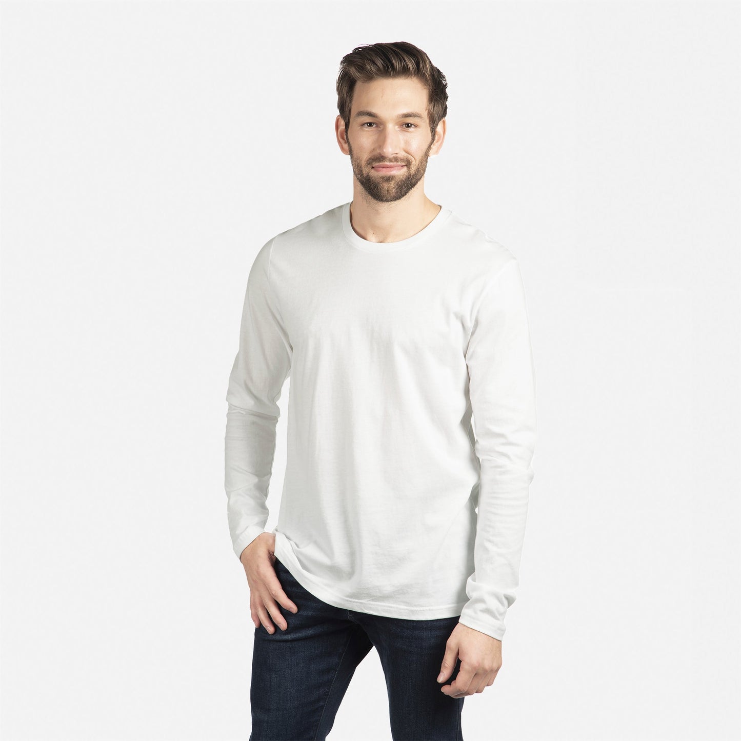 Cotton Long Sleeve T-Shirt - White - The American Threads