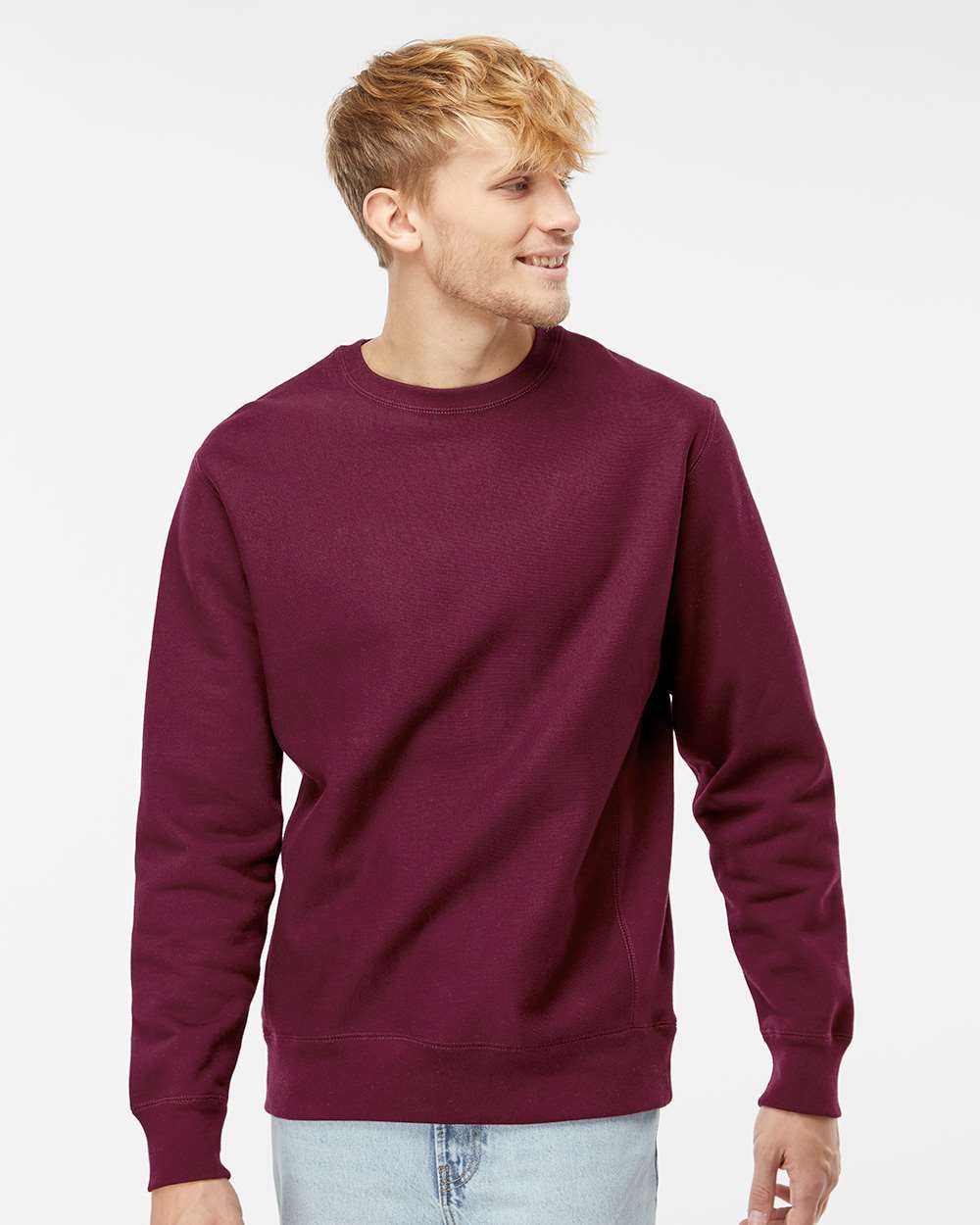 Men's Premium Heavyweight Crewneck Sweatshirt - Maroon - S