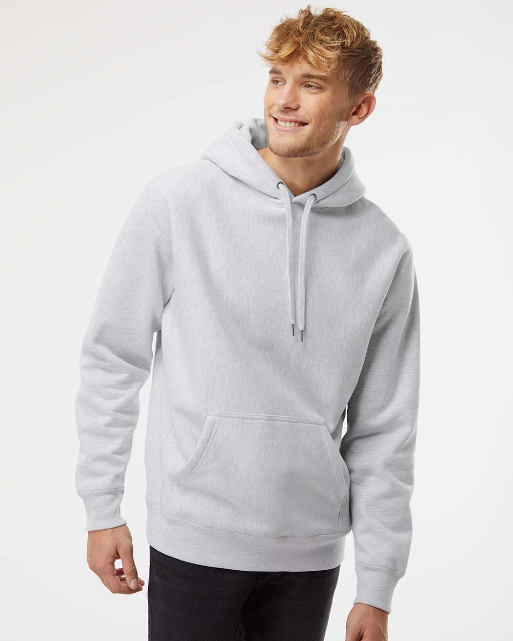 Unisex Legend Heavyweight Cross-Grain Hooded Sweatshirt - Heather Grey - XS