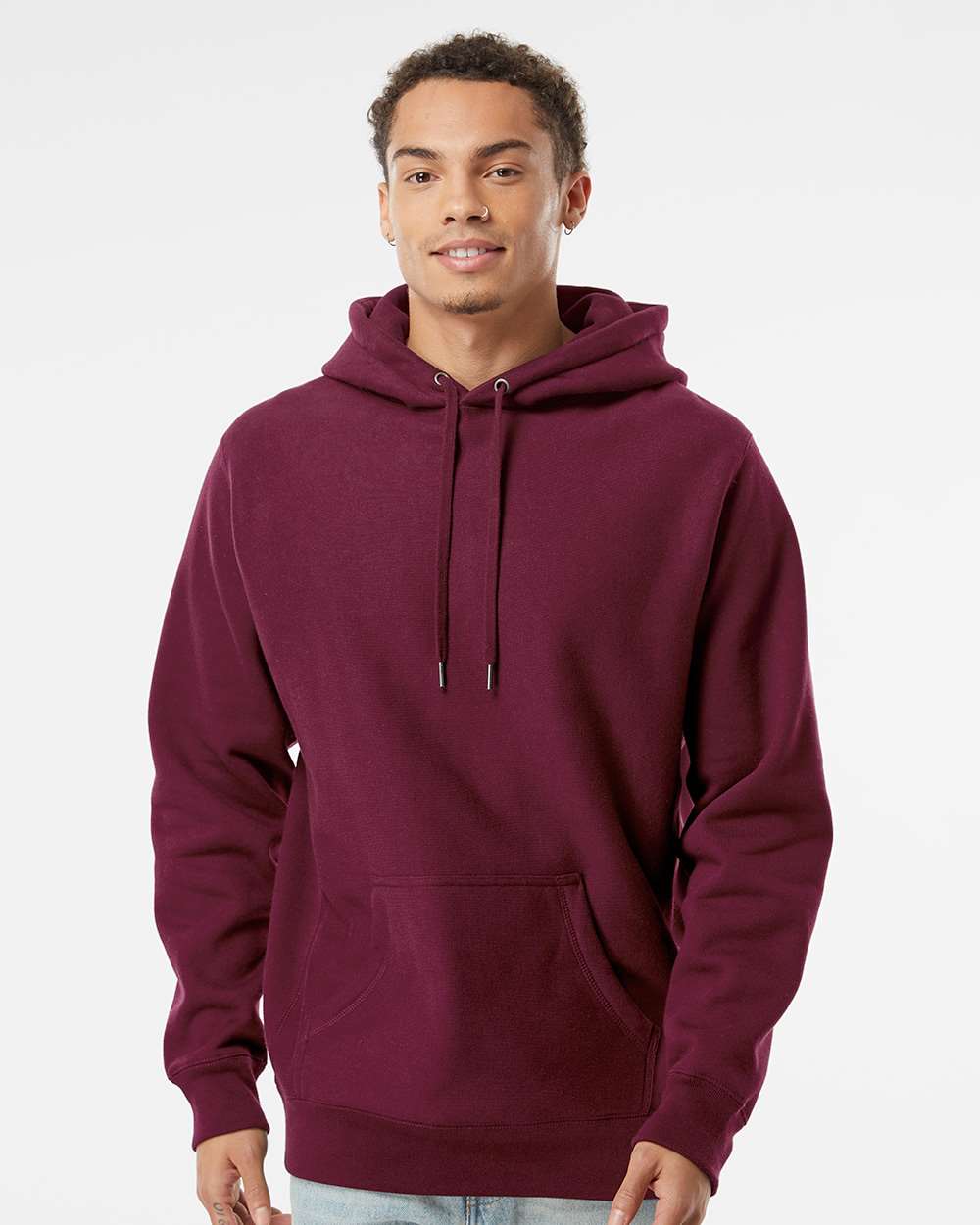 Unisex Legend Heavyweight Cross-Grain Hooded Sweatshirt - Maroon - XS