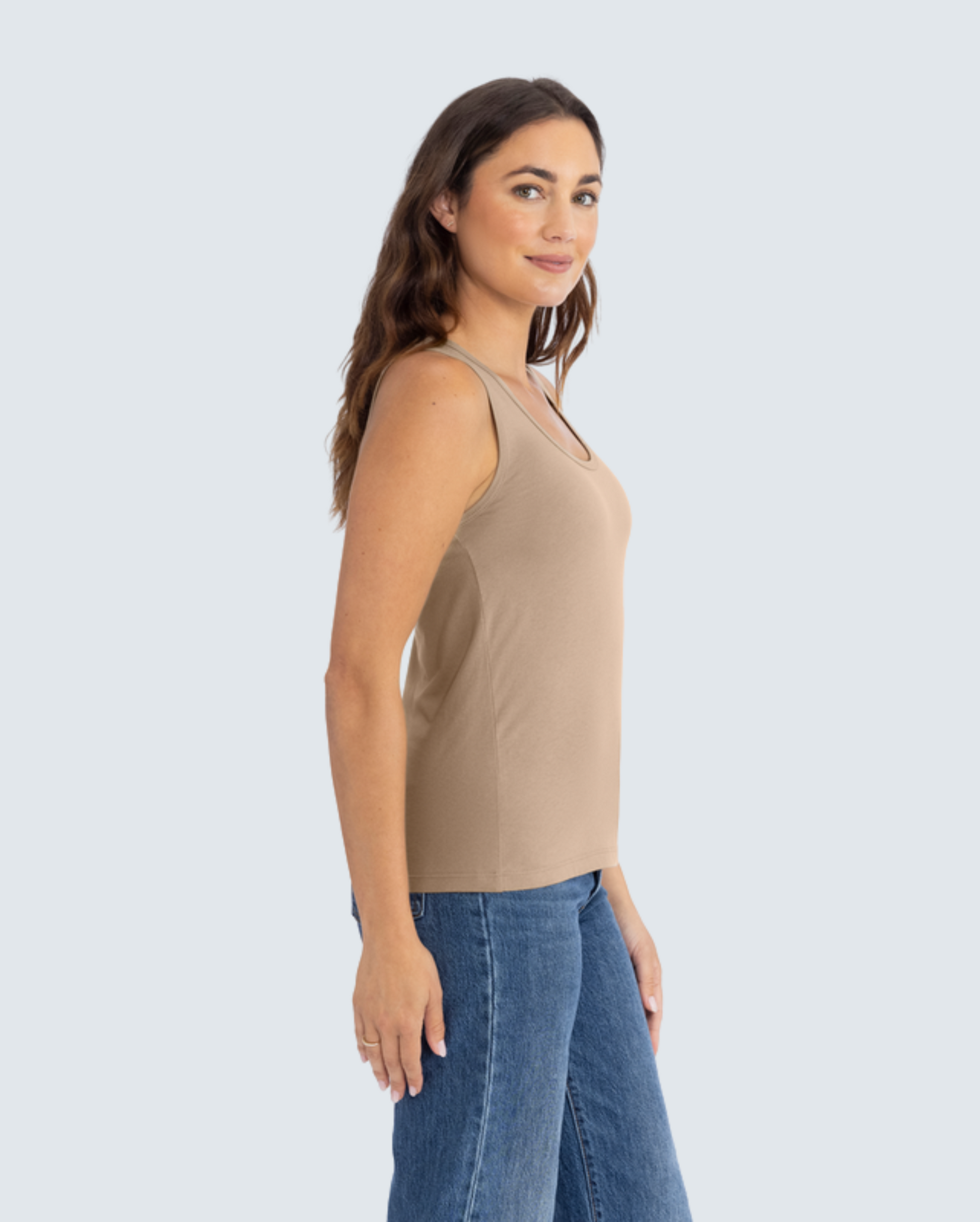 Women's Cotton Tank - Tan