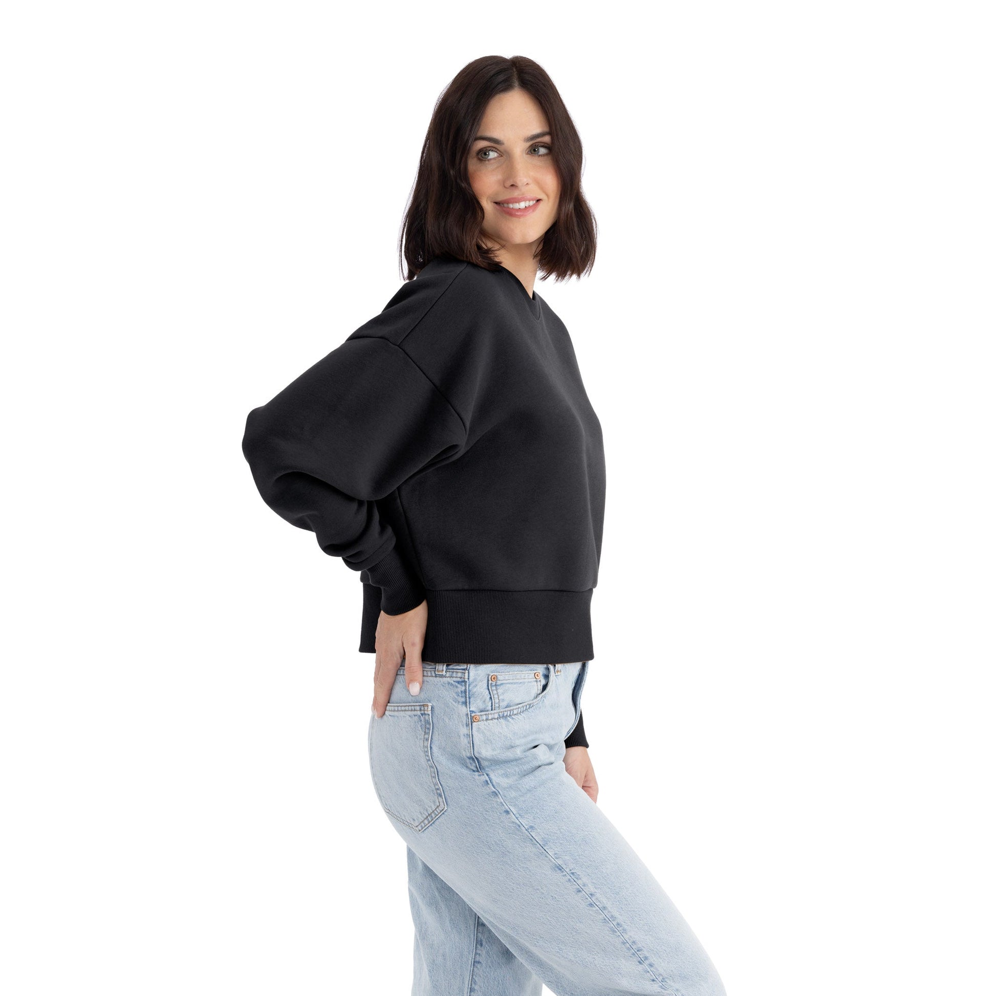 Women's Heavyweight Sweatshirt - Black - The American Threads