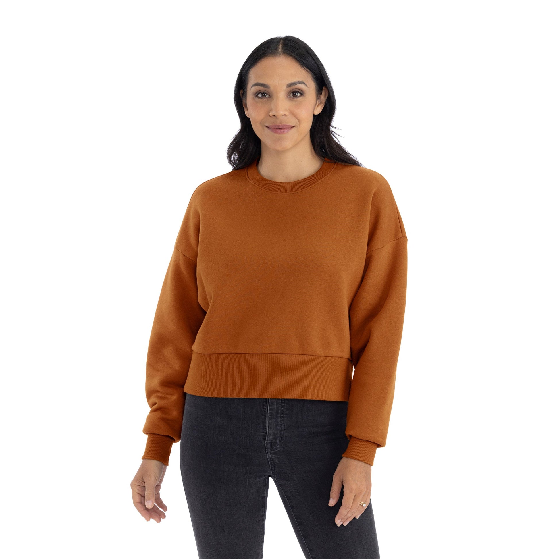 Women's Heavyweight Fleece Crewneck - Clay - Comfy Threads