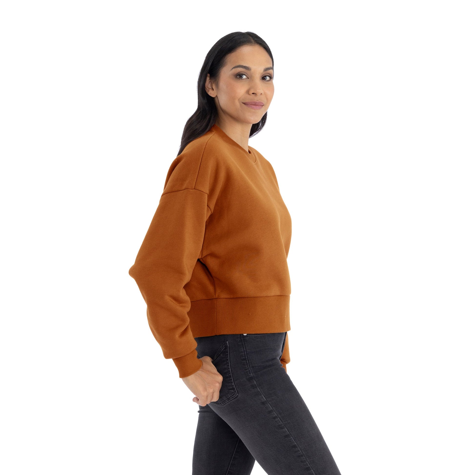Women's Heavyweight Fleece Crewneck - Clay - Comfy Threads