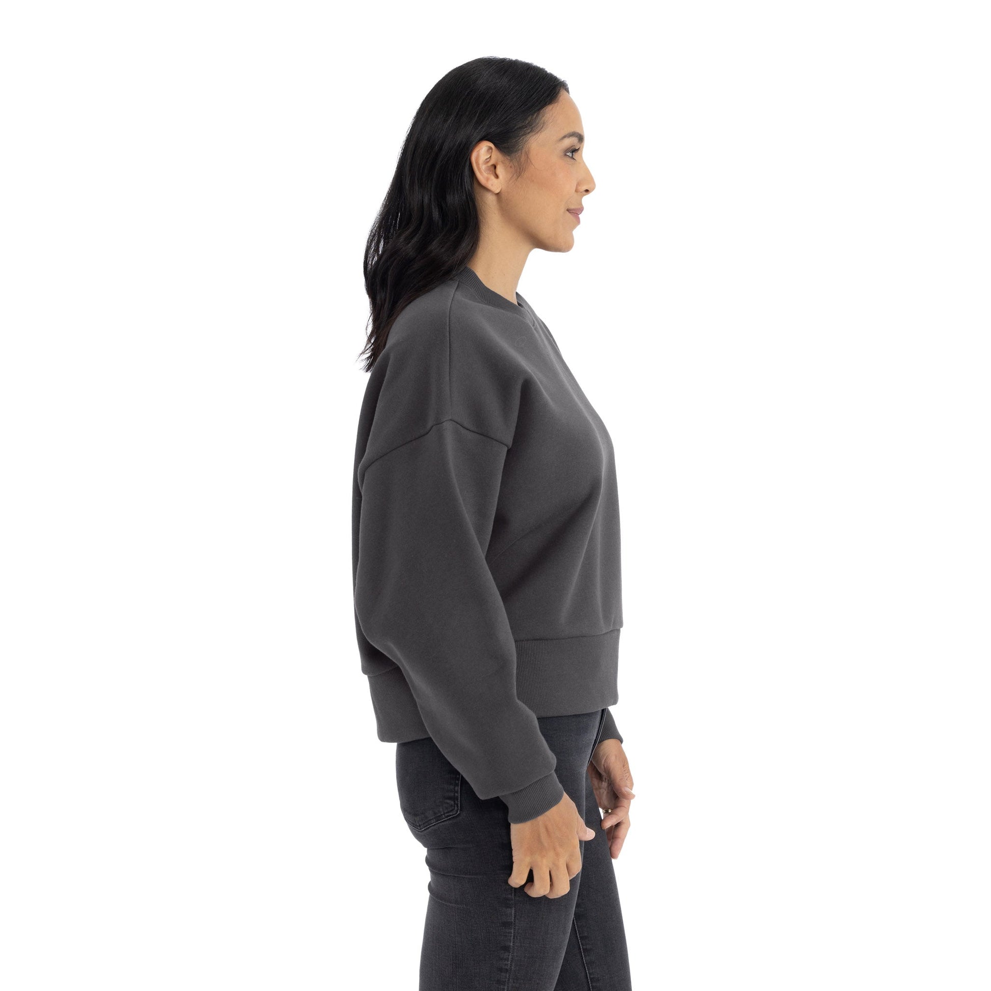 Women's Heavyweight Sweatshirt - Graphite Black - The American Threads