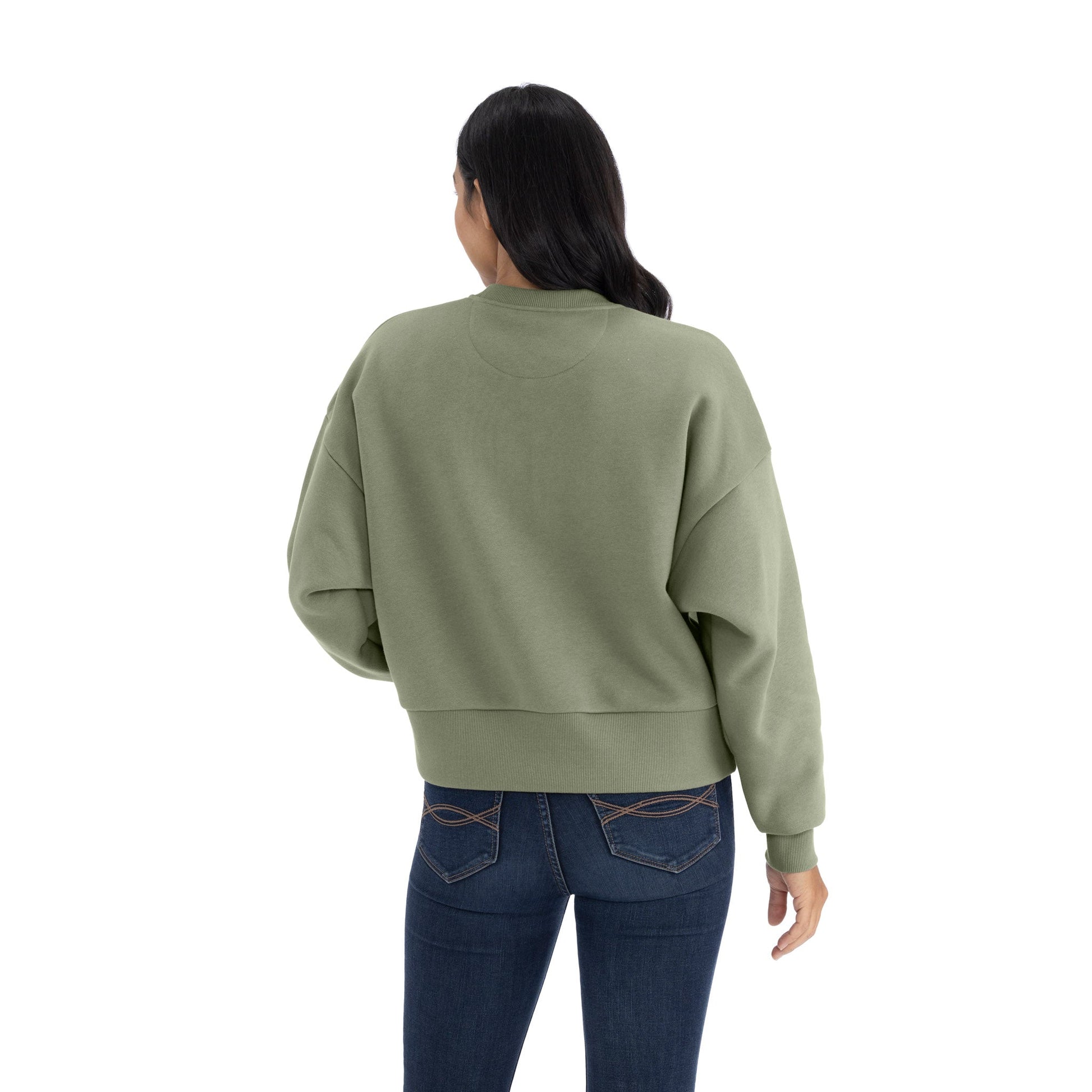 Women's Heavyweight Sweatshirt - Light Olive - The American Threads