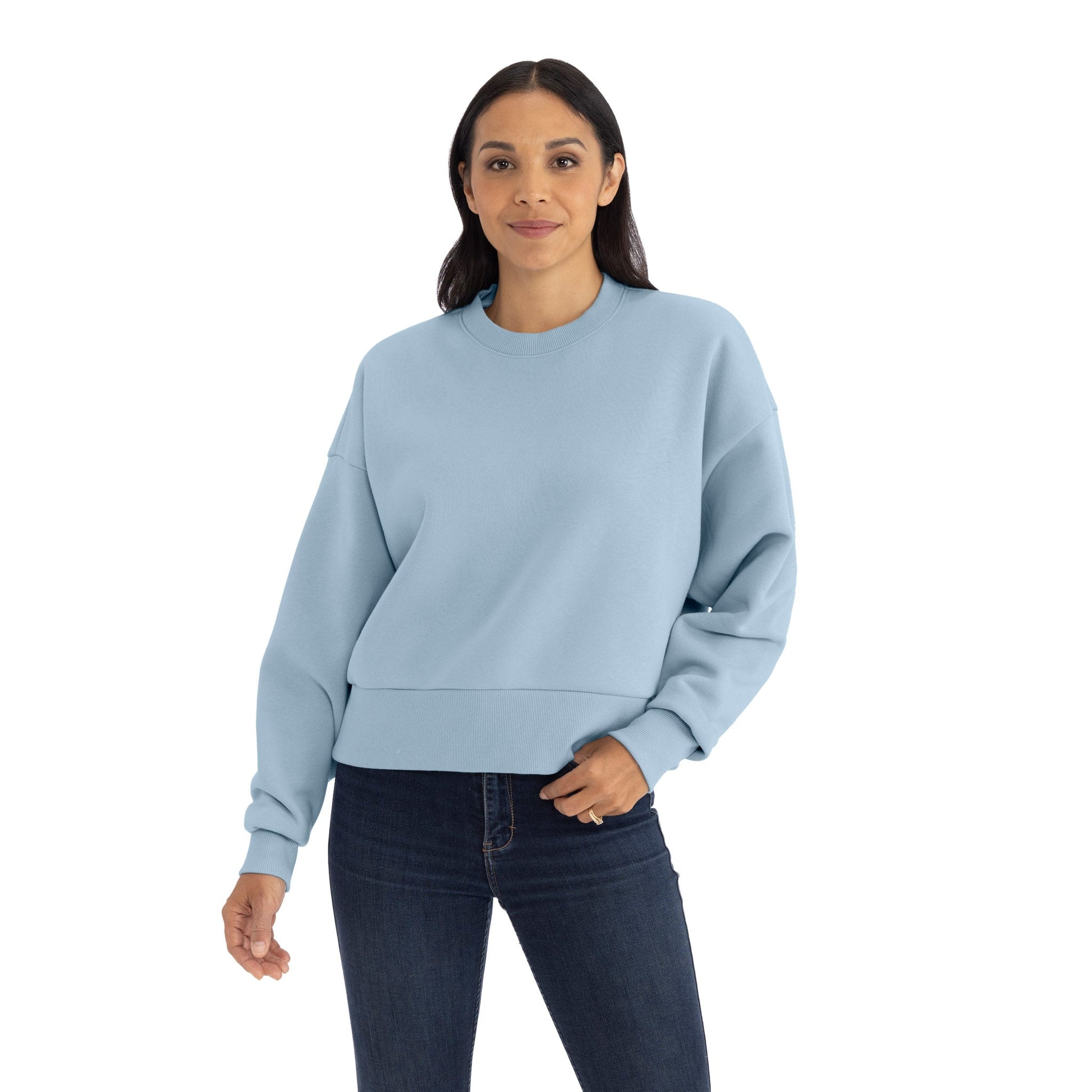 Women's Heavyweight Sweatshirt - Stonewash Denim - The American Threads