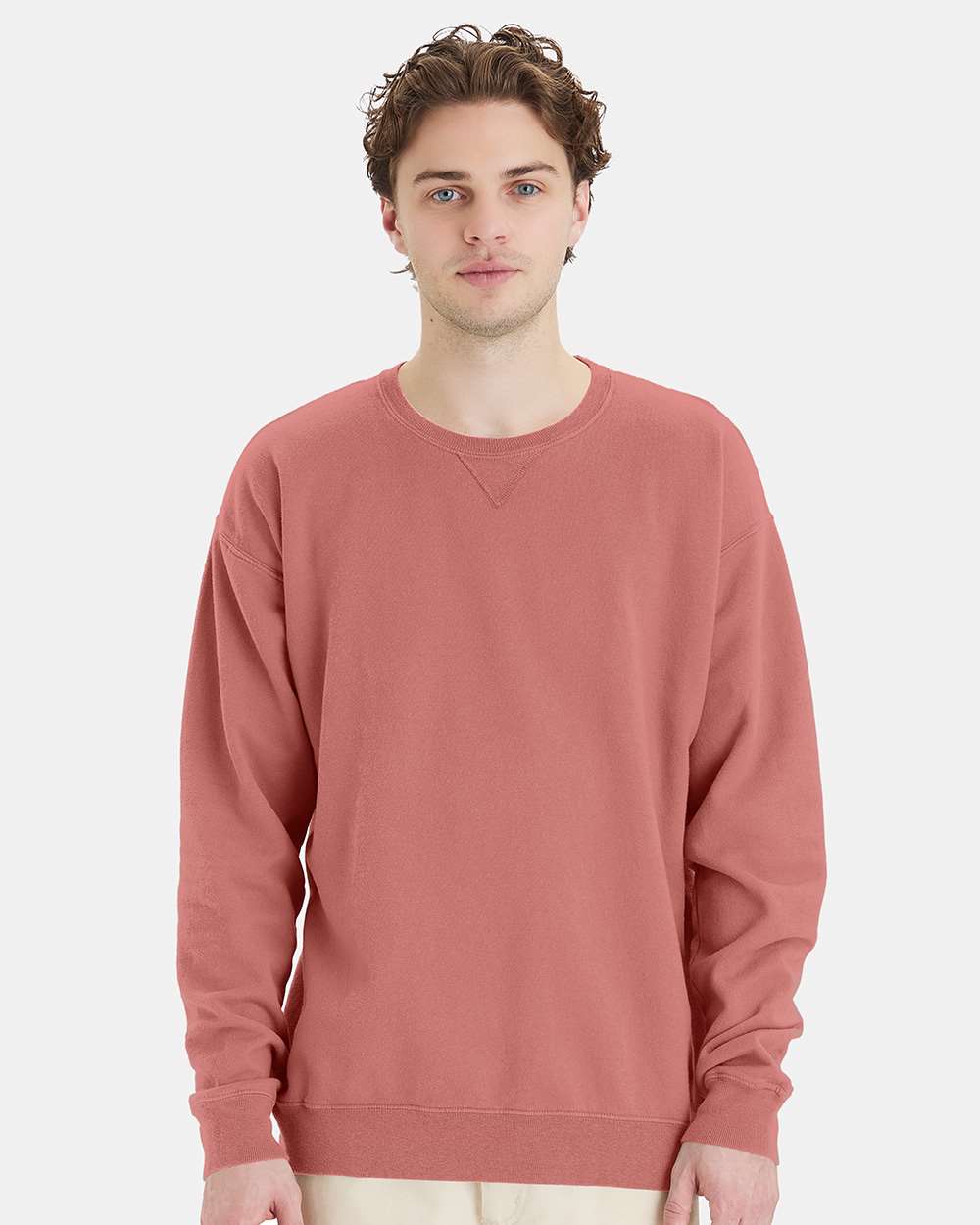 Unisex Garment-Dyed Crewneck Sweatshirt - Muave - XS