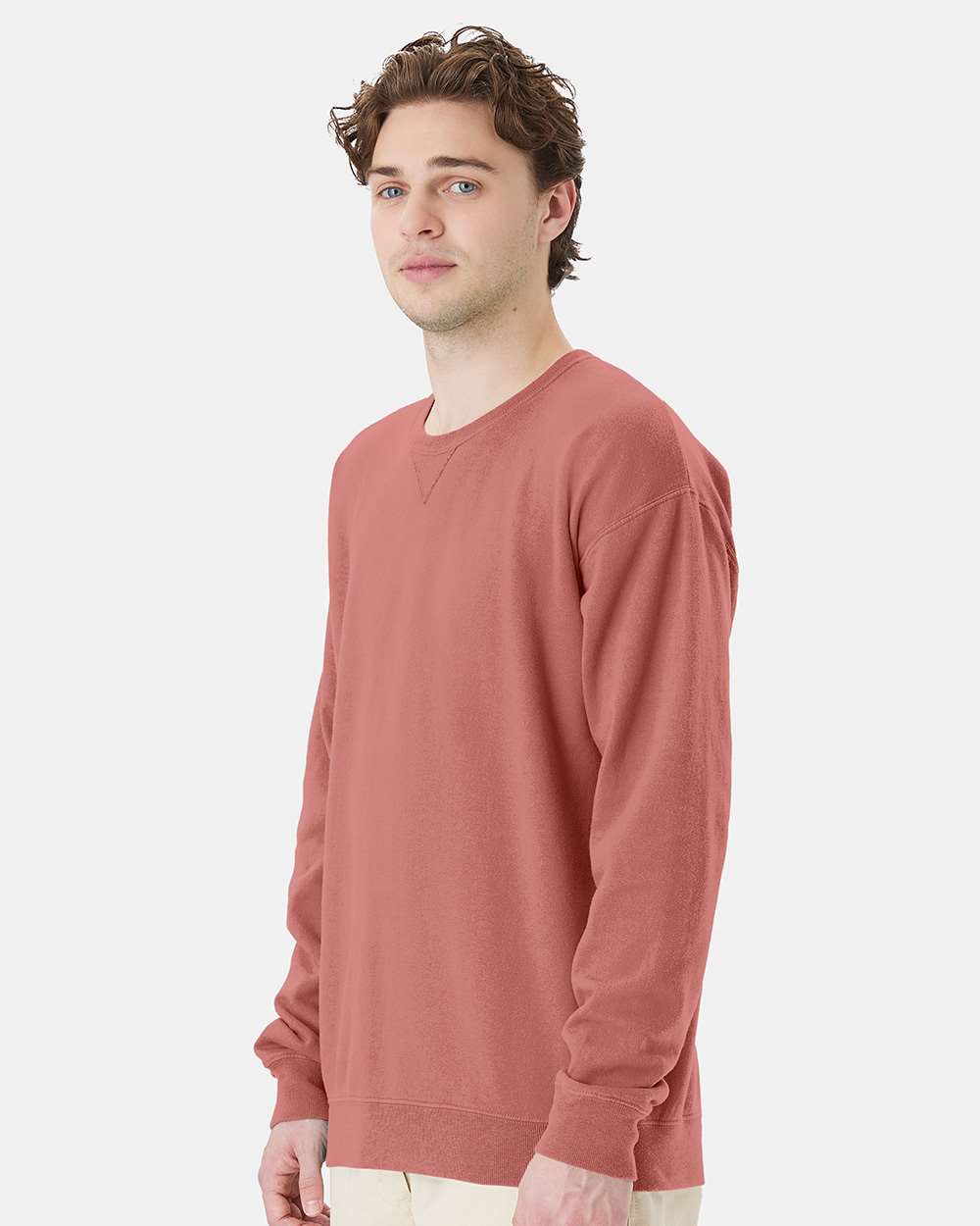 Unisex Garment-Dyed Crewneck Sweatshirt - Muave - S