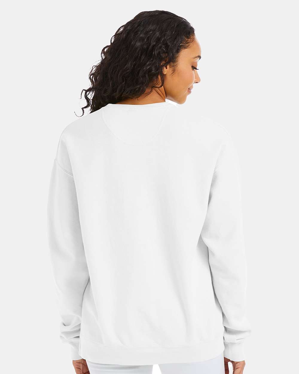 Unisex Garment-Dyed Crewneck Sweatshirt - White - M
