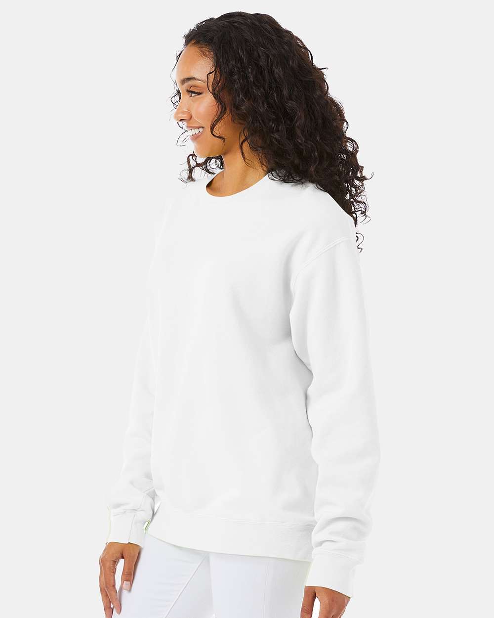 Unisex Garment-Dyed Crewneck Sweatshirt - White - S